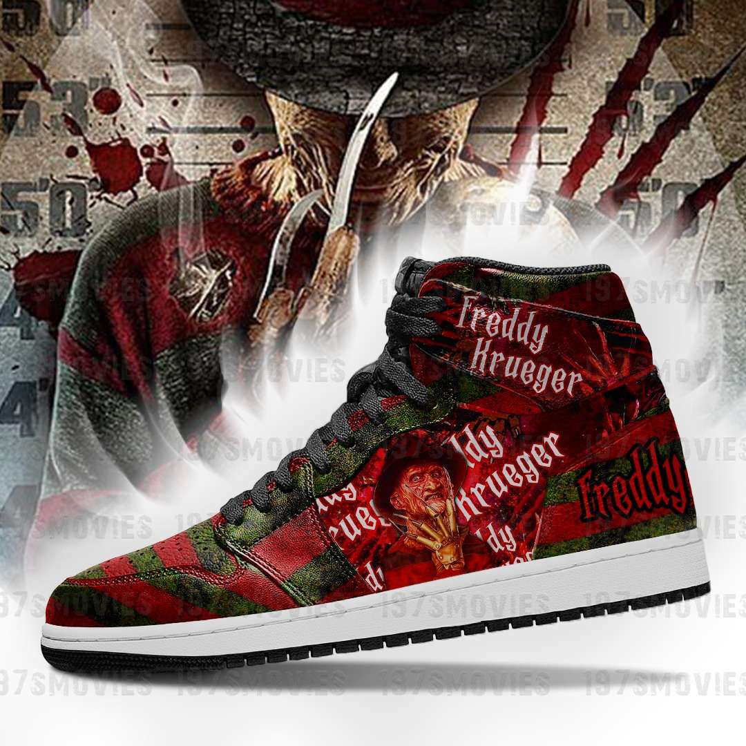 Freddy Krueger A Nightmare On Elm Street JD Sneakers Shoes, Air Jordan Hightop