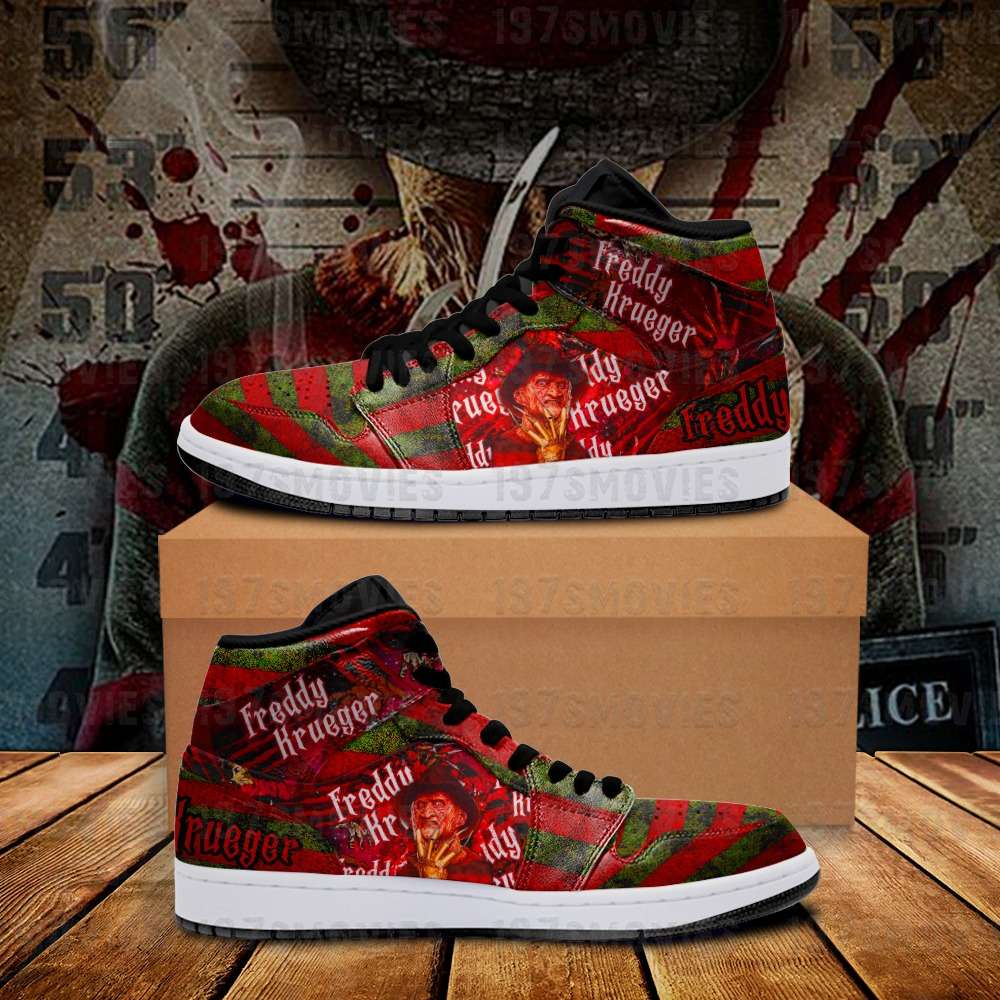 Freddy Krueger A Nightmare On Elm Street JD Sneakers Shoes, Air Jordan Hightop