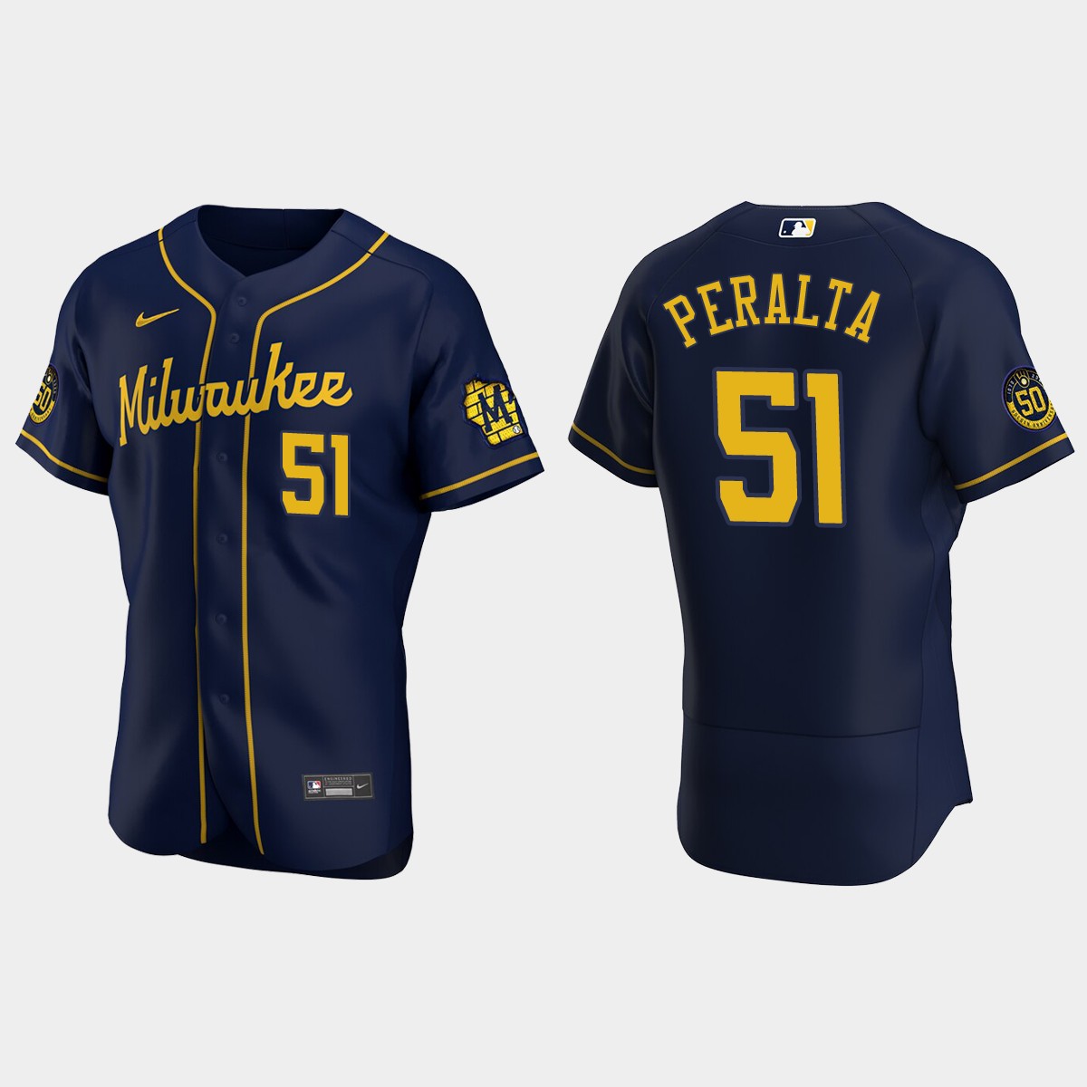 Freddy Peralta Milwaukee Brewers Alternate Jersey - Navy