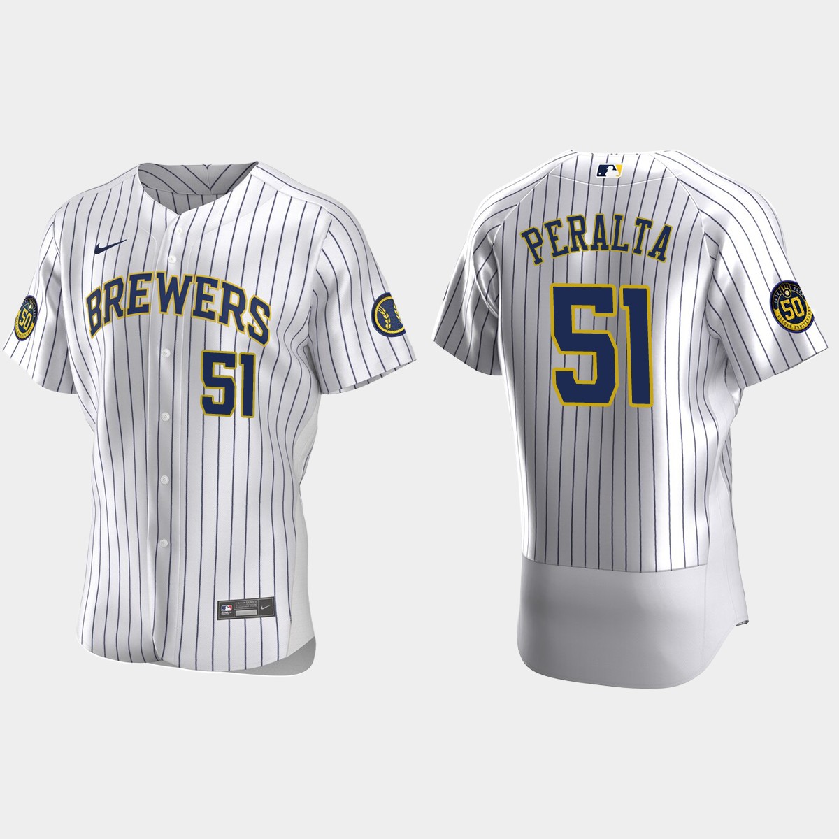 Freddy Peralta Milwaukee Brewers Home Jersey – White