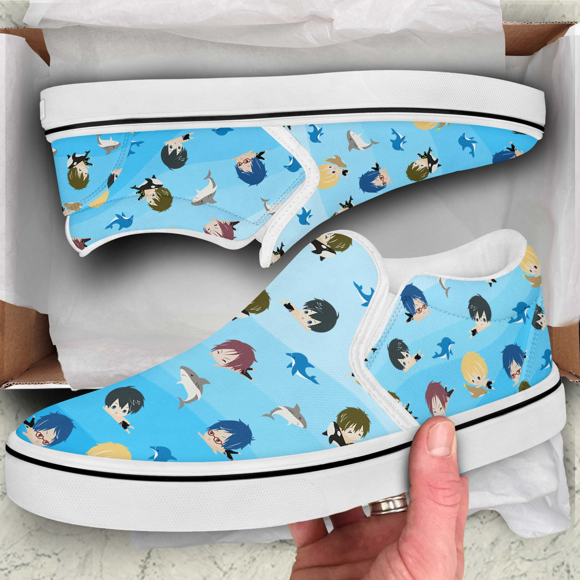 Free Iwatobi Swim Club Slip-On Shoes Canvas Custom Anime