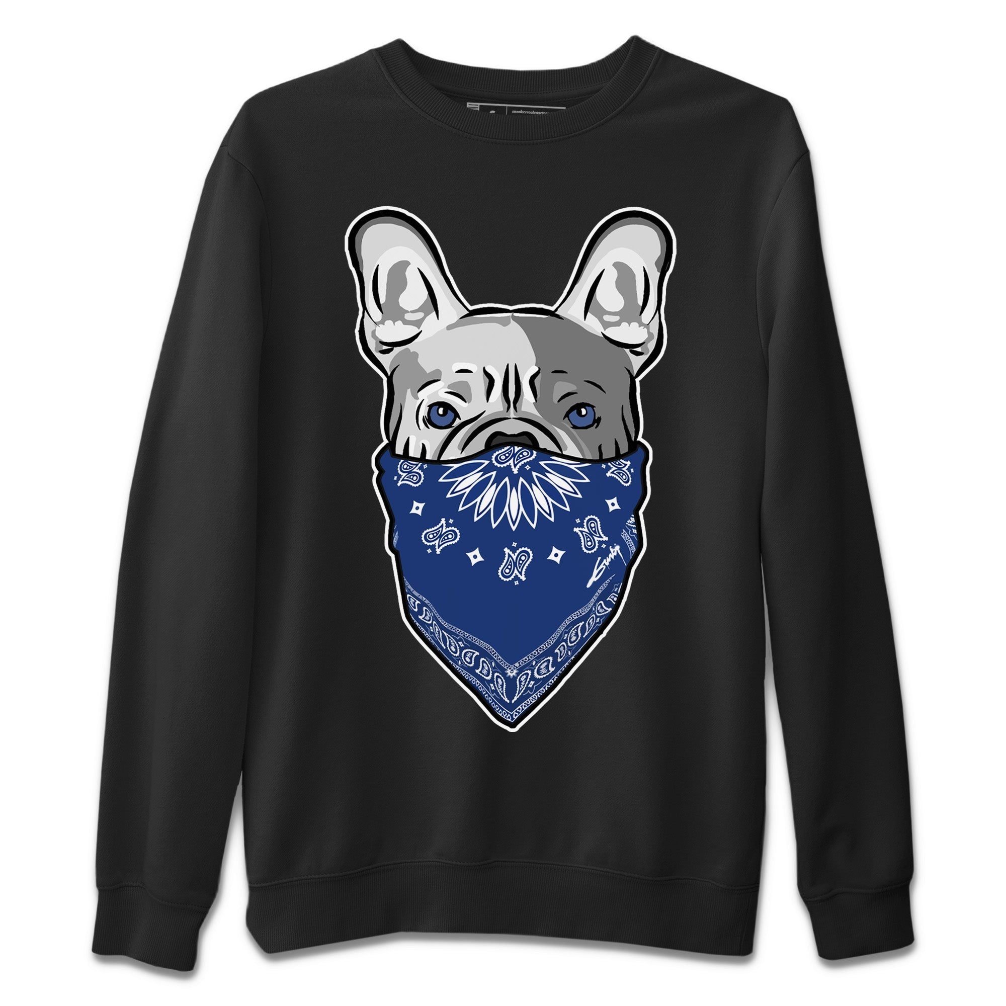 French Bulldog Bandana Unisex Sweater – Air Jordan 13 French Blue, Sneakers Matching Sweater