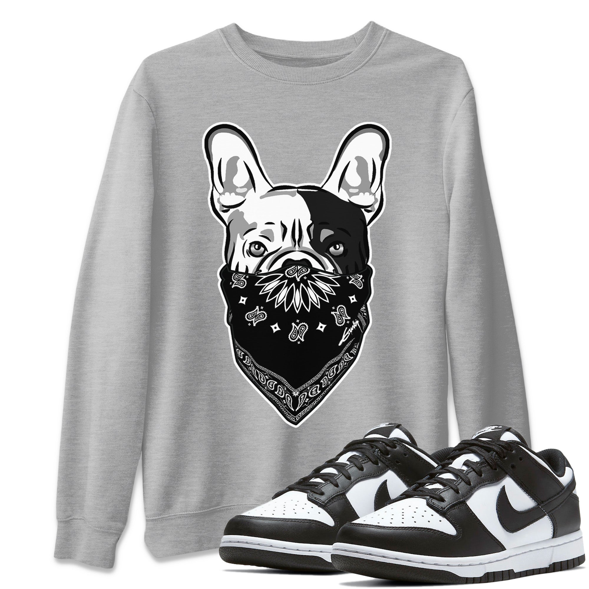 French Bulldog Bandana Unisex Sweater – Dunk Panda, Sneakers Matching Sweater