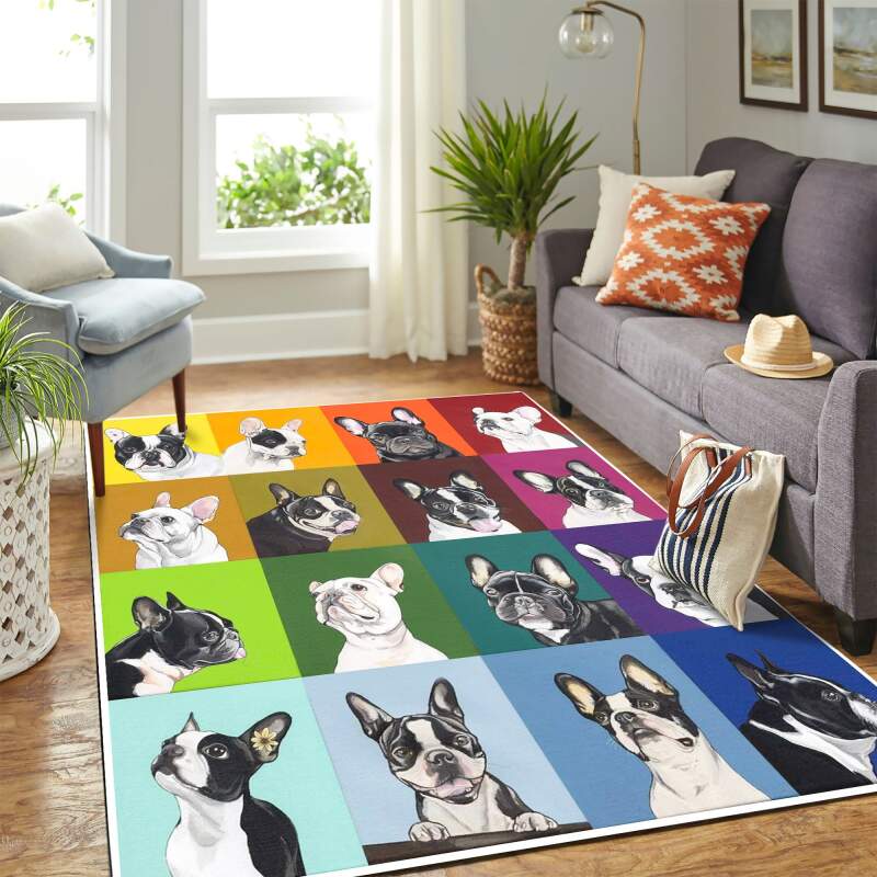 French Bulldog Colours Mk Carpet Area Rectangle Rug