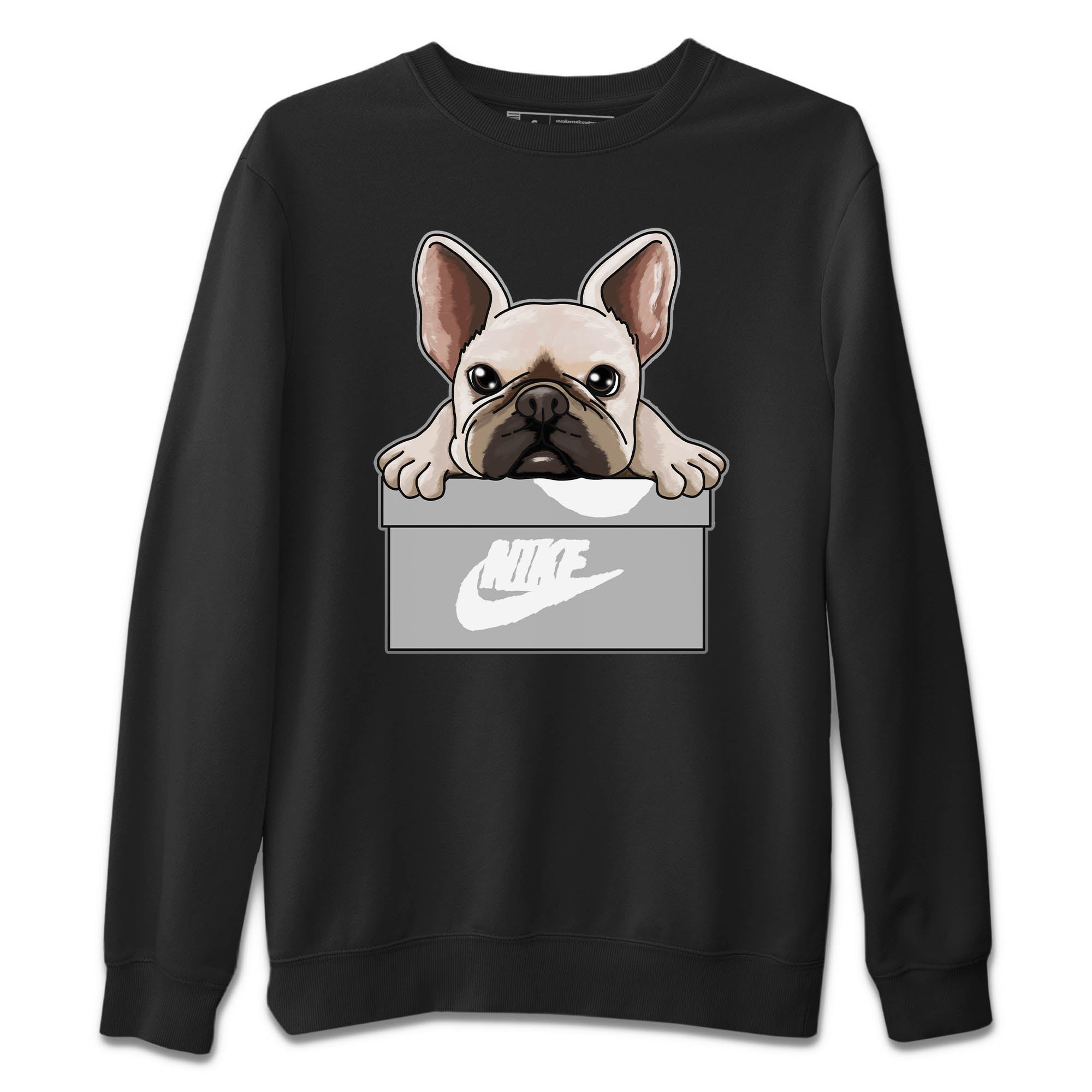 French Bulldog Unisex Sweater – Air Jordan 12 Stealth, Sneakers Matching Sweater