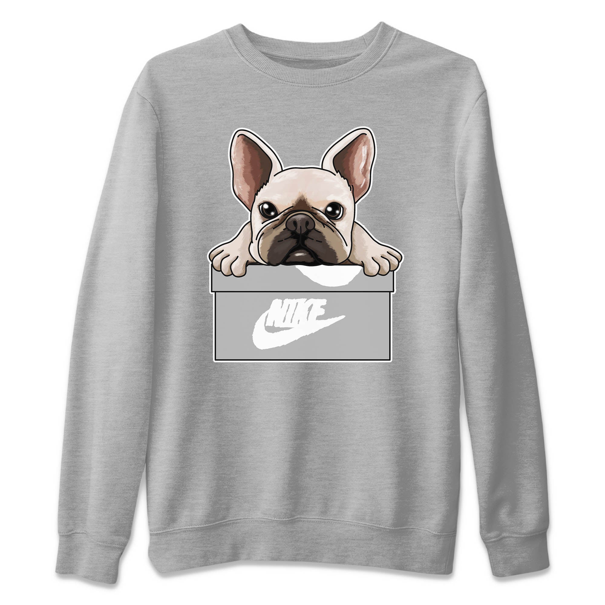 French Bulldog Unisex Sweater – Air Jordan 12 Stealth, Sneakers Matching Sweater