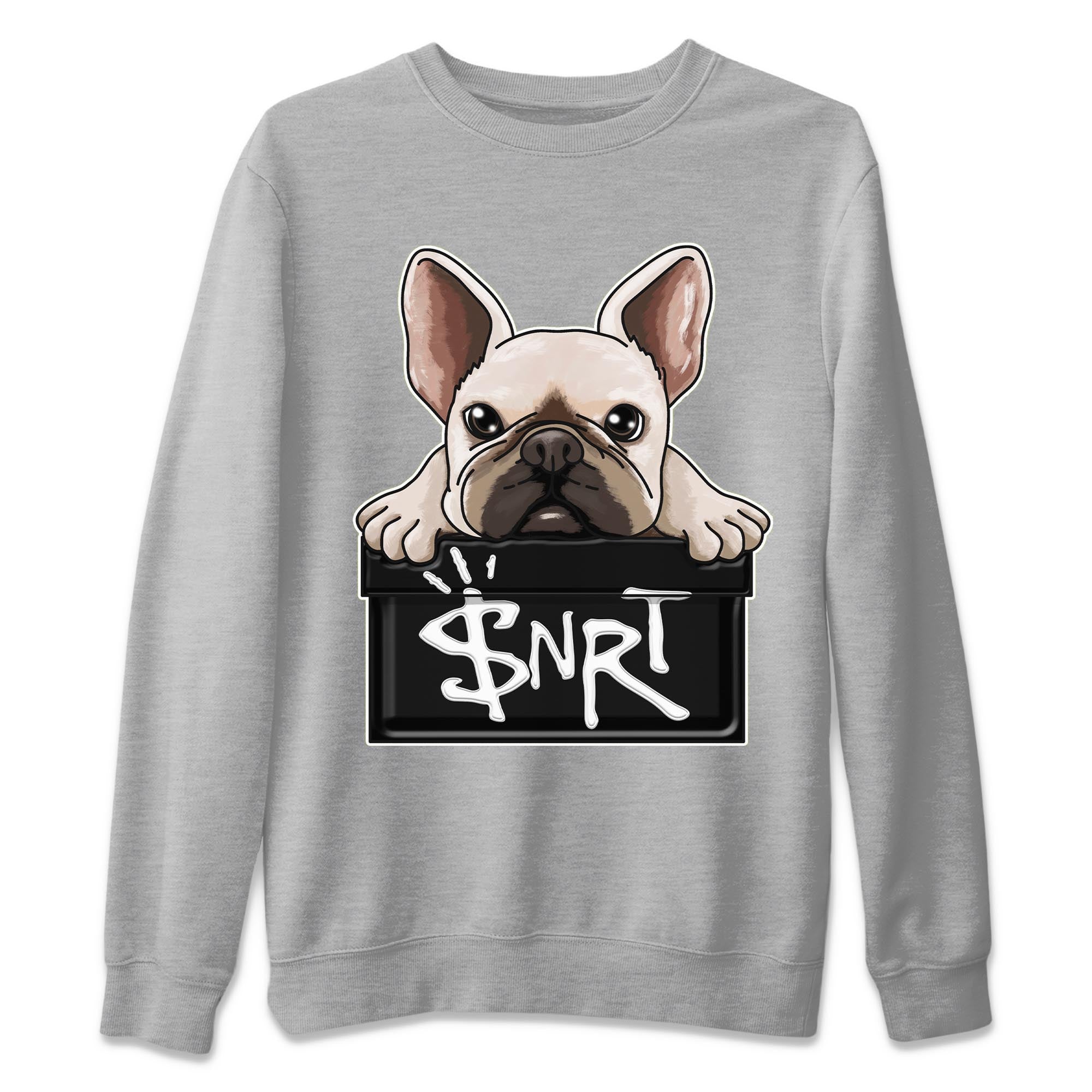 French Bulldog Unisex Sweater – Air Jordan 13 Black Flint, Sneakers Matching Sweater