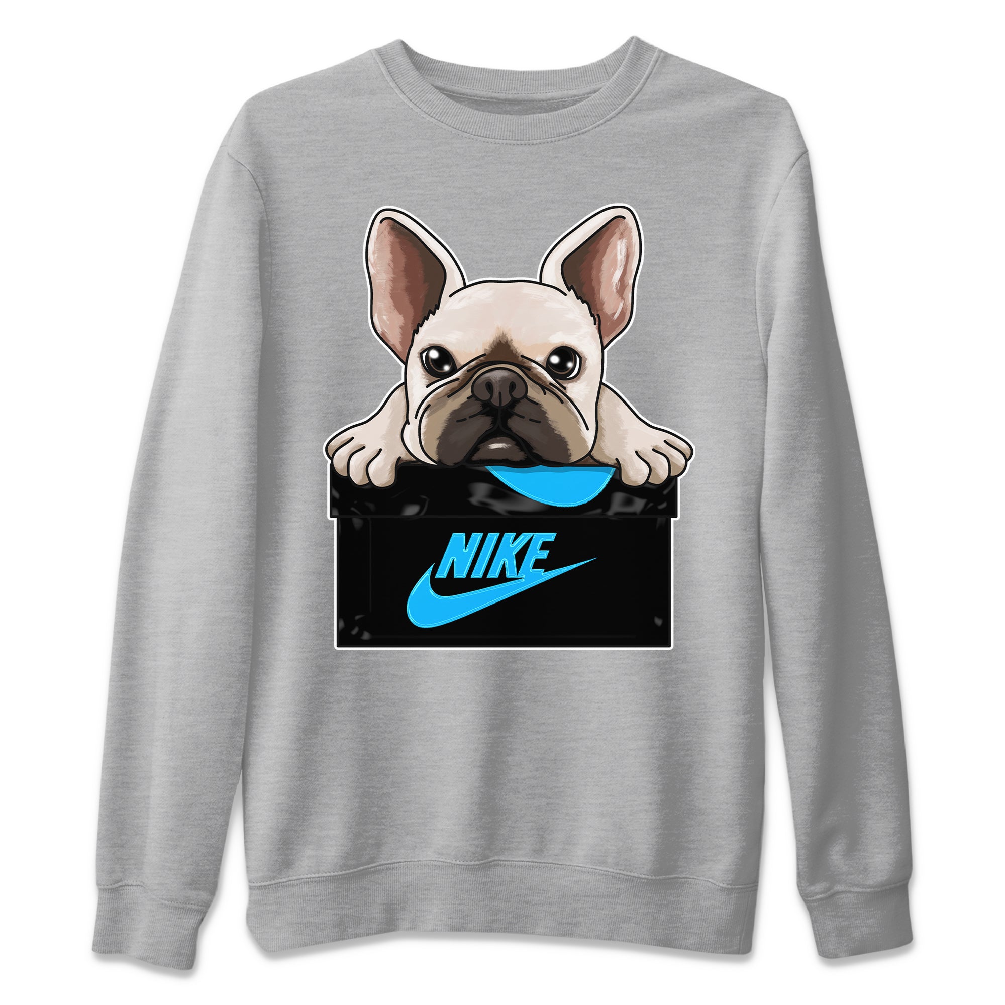 French Bulldog Unisex Sweater – Air Jordan 13 UNC, Sneakers Matching Sweater