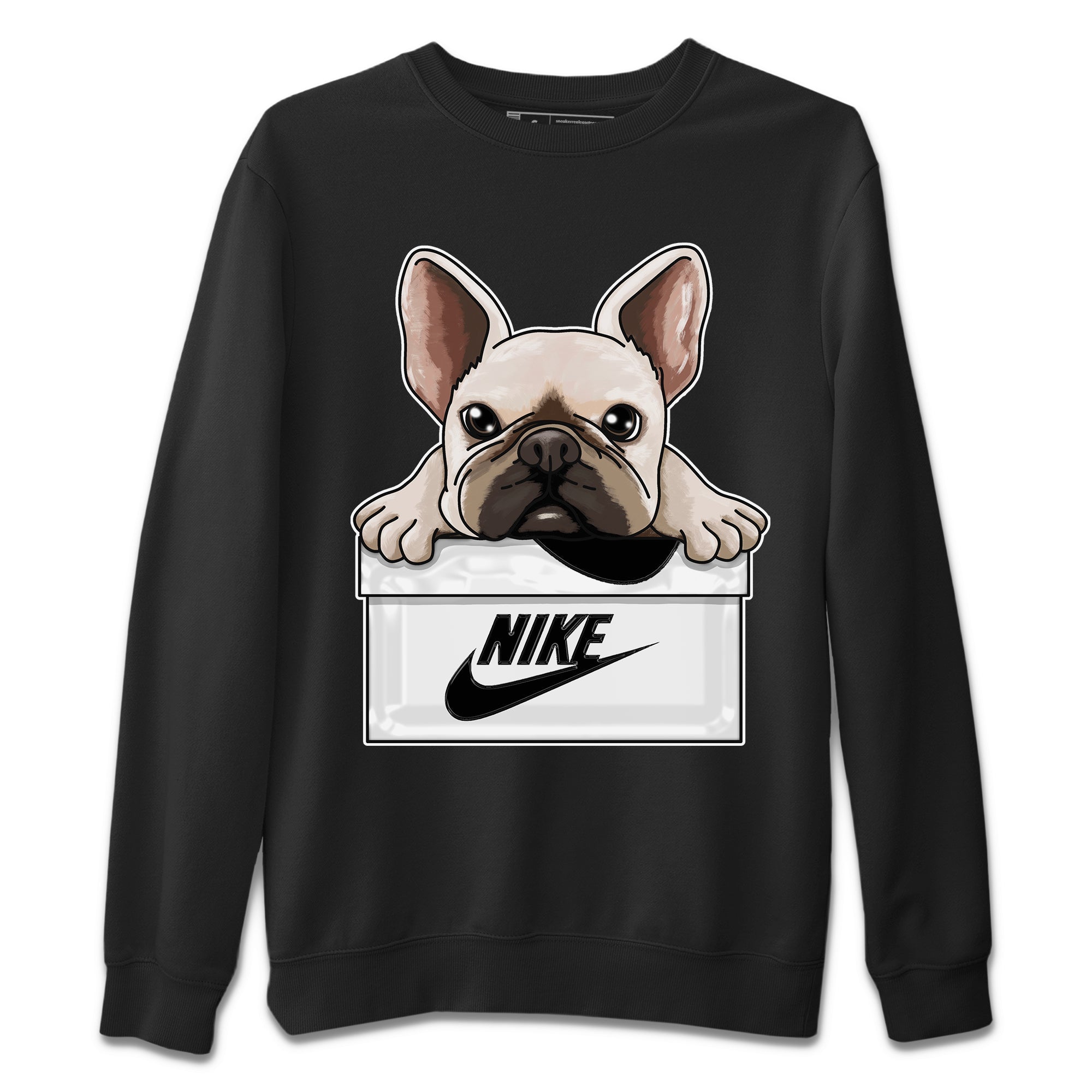 French Bulldog Unisex Sweater – Air Jordan 1 Black White, Sneakers Matching Sweater