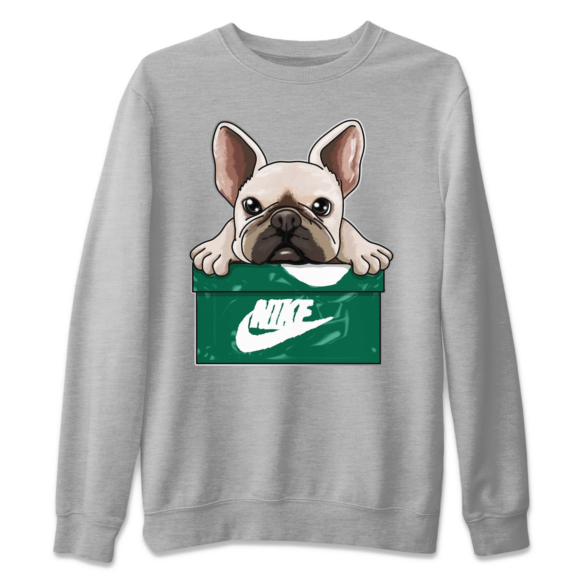 French Bulldog Unisex Sweater – Air Jordan 1 Gorge Green, Sneakers Matching Sweater