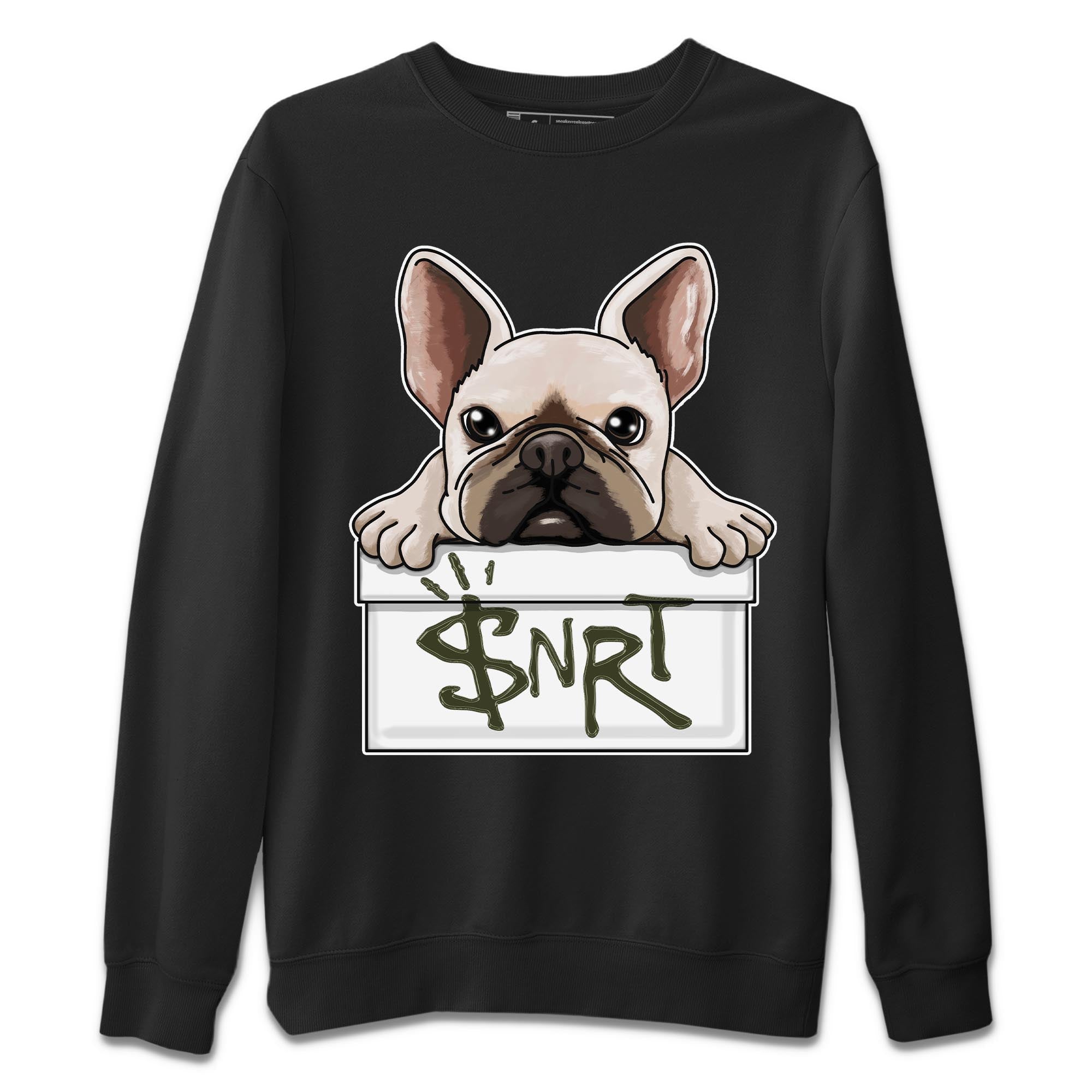 French Bulldog Unisex Sweater – Air Jordan 1 Travis Scott Olive, Sneakers Matching Sweater