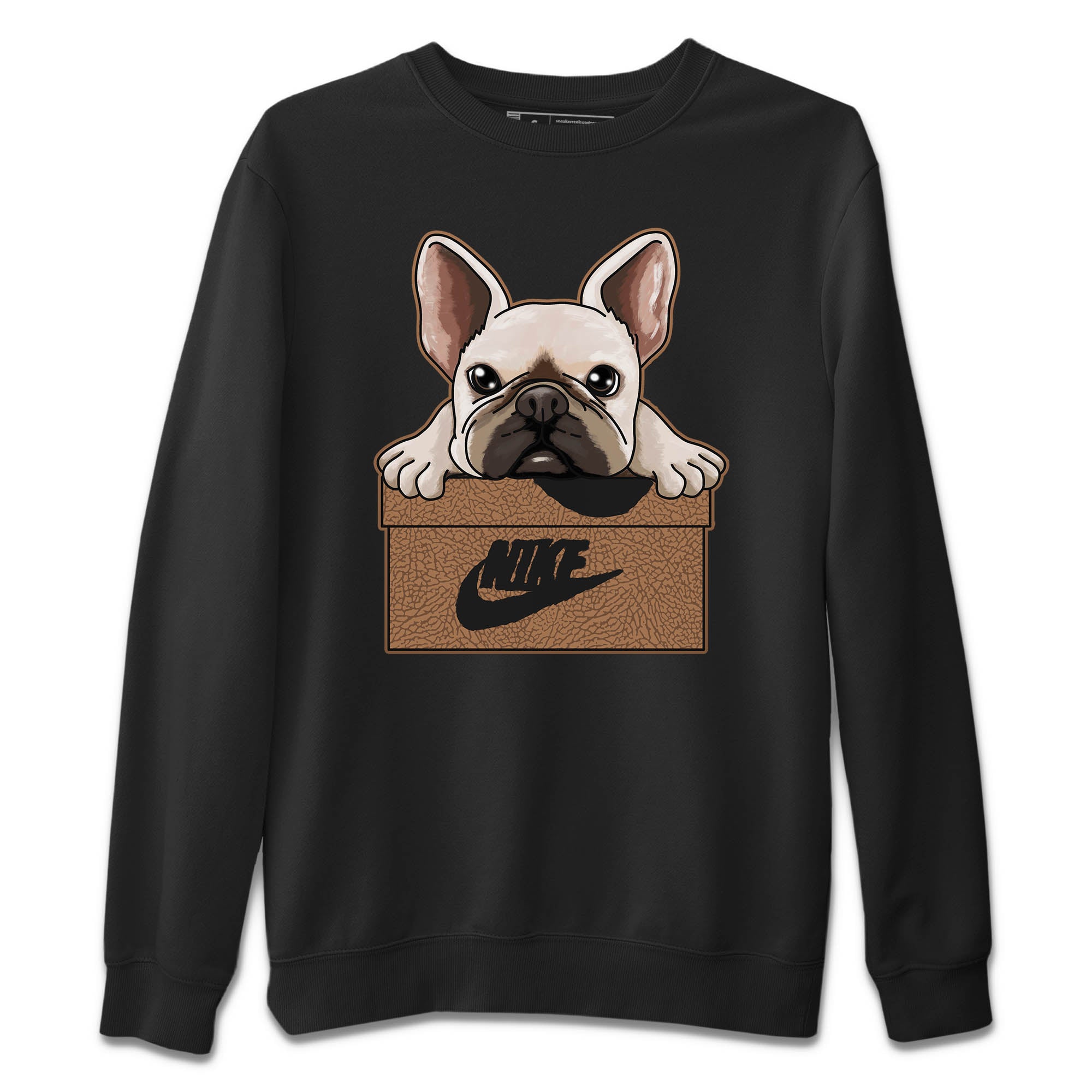 French Bulldog Unisex Sweater – Air Jordan 3 Desert Elephant, Sneakers Matching Sweater