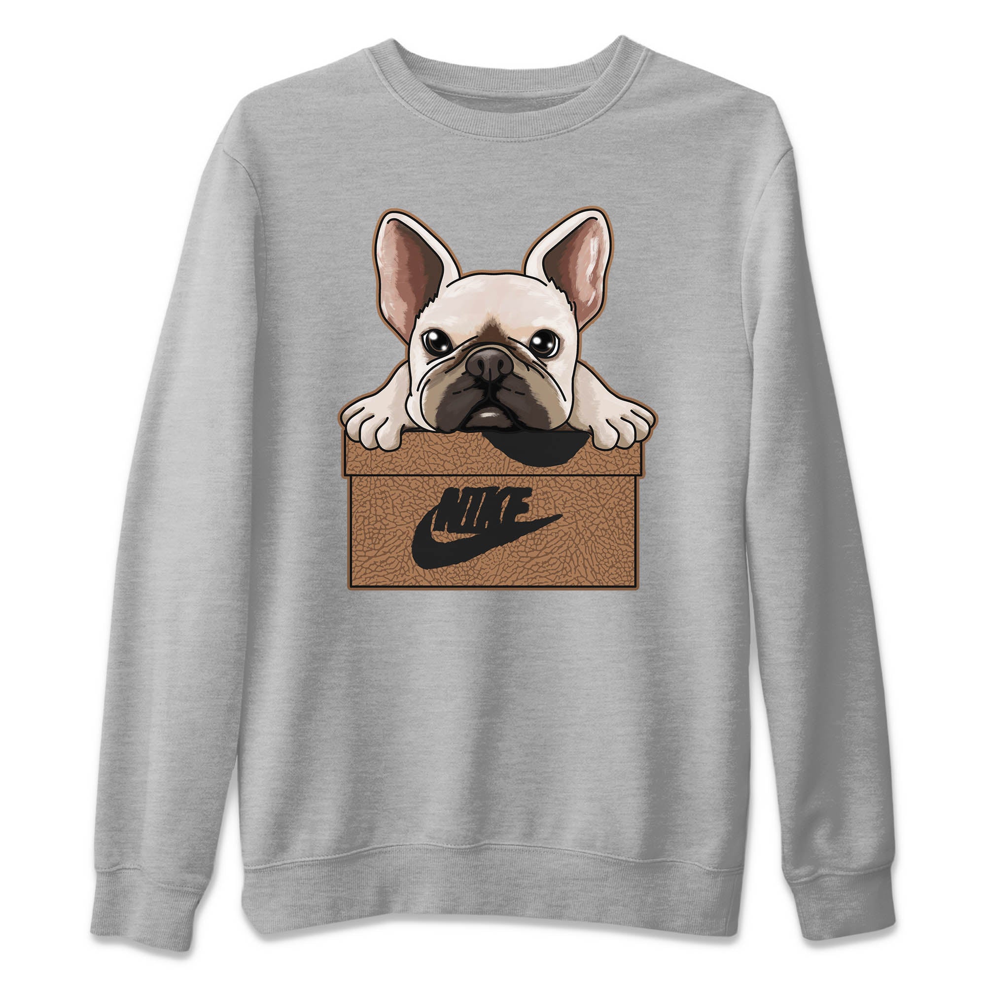 French Bulldog Unisex Sweater – Air Jordan 3 Desert Elephant, Sneakers Matching Sweater