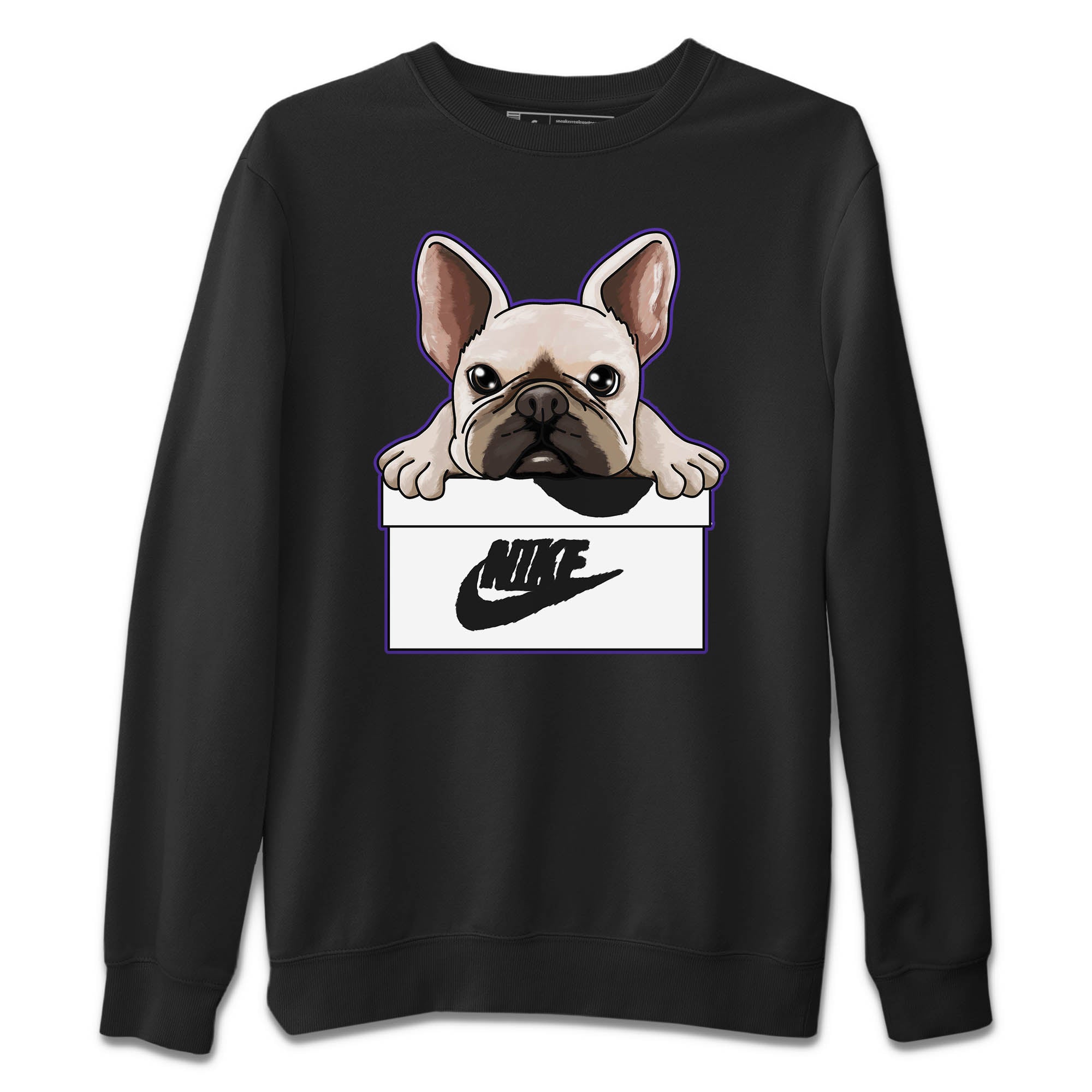 French Bulldog Unisex Sweater – Air Jordan 5 Concord, Sneakers Matching Sweater
