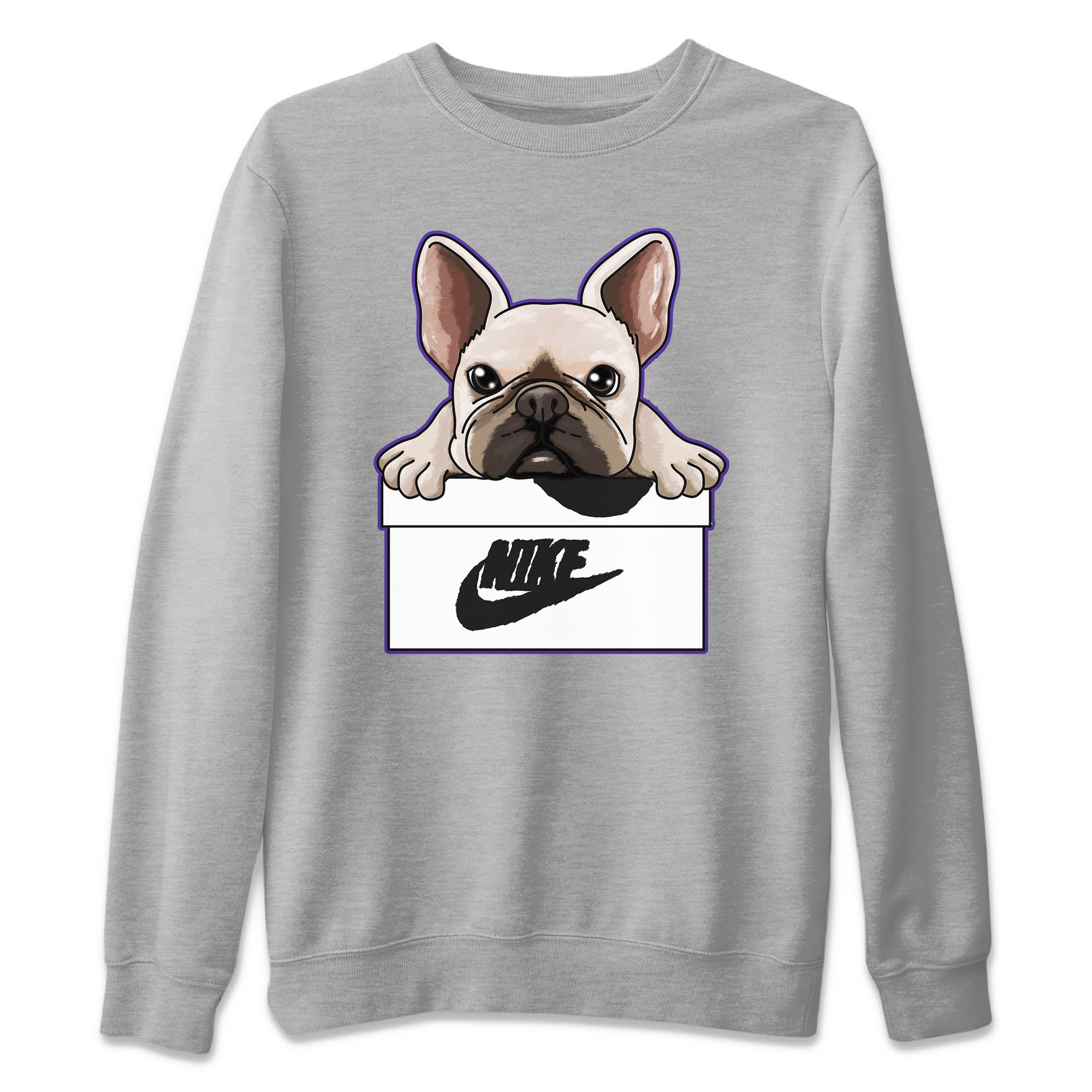 French Bulldog Unisex Sweater – Air Jordan 5 Concord, Sneakers Matching Sweater