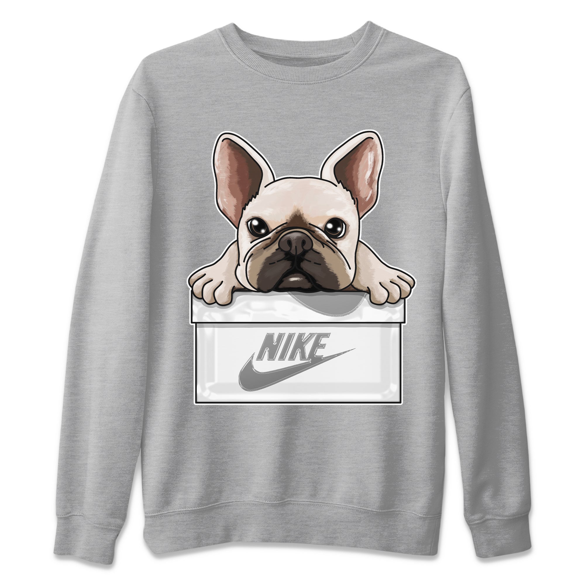 French Bulldog Unisex Sweater – Air Jordan 6 Cool Grey, Sneakers Matching Sweater