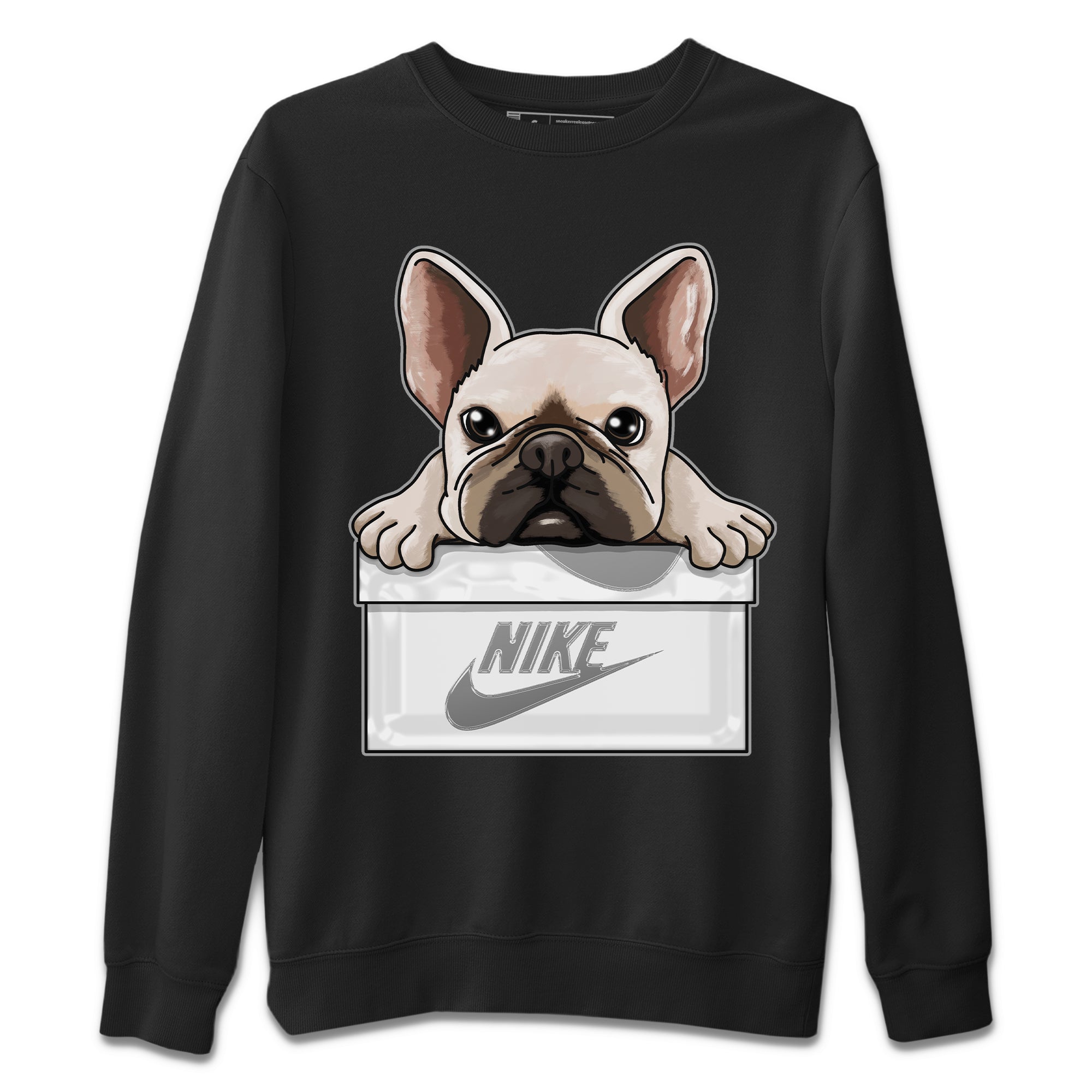 French Bulldog Unisex Sweater – Air Jordan 6 Cool Grey, Sneakers Matching Sweater