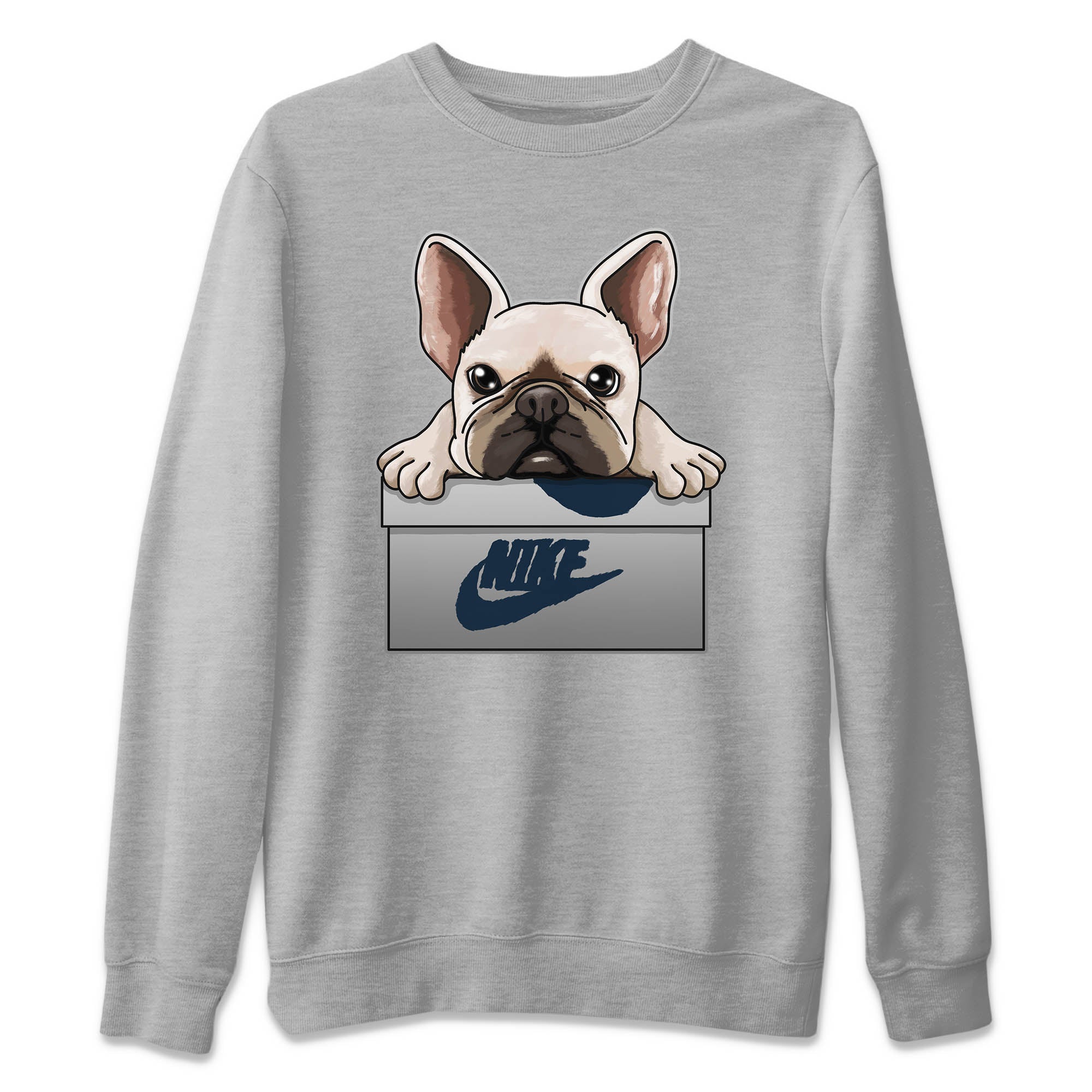 French Bulldog Unisex Sweater – Air Jordan 6 Georgetown, Sneakers Matching Sweater