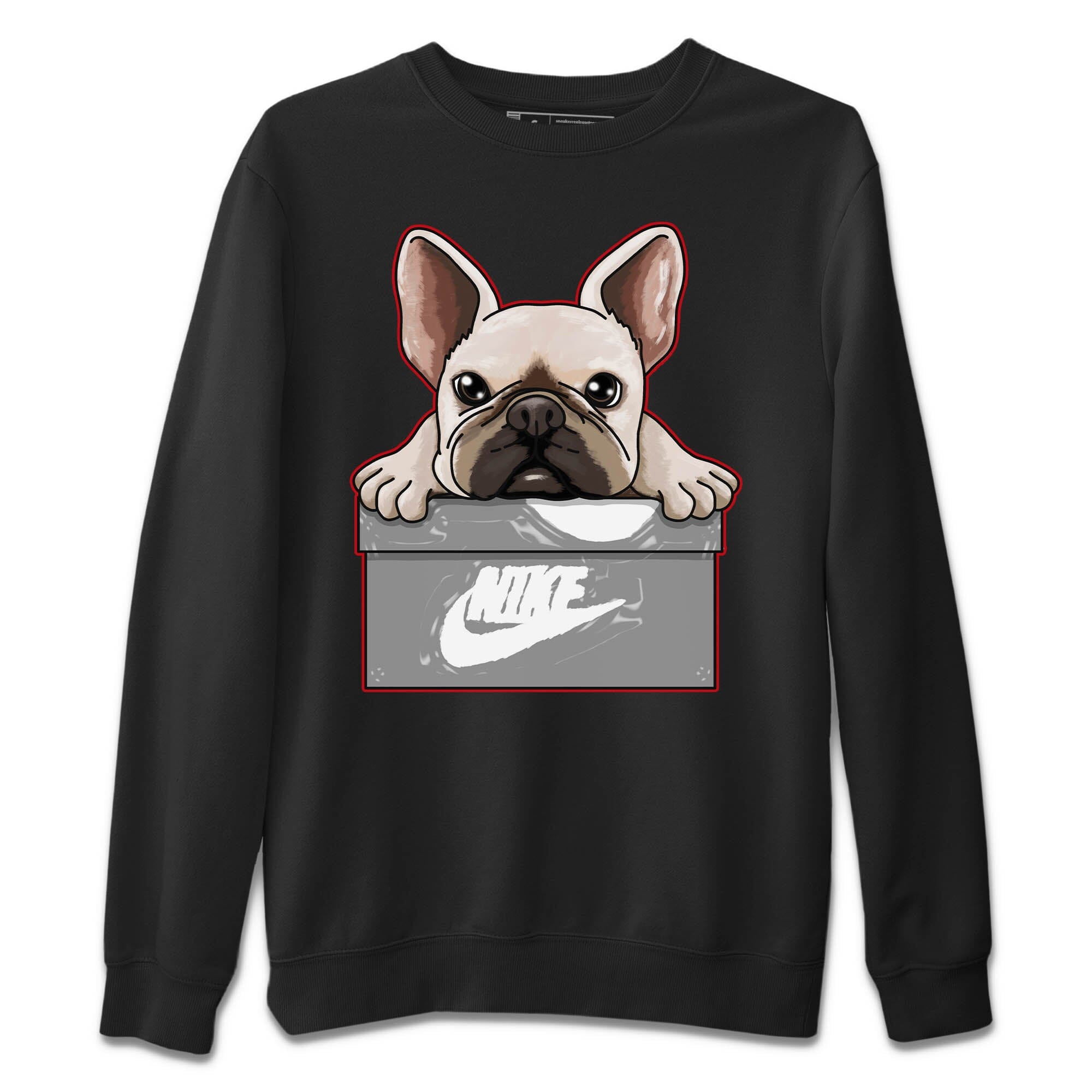 French Bulldog Unisex Sweater – Air Jordan 9 Fire Red, Sneakers Matching Sweater