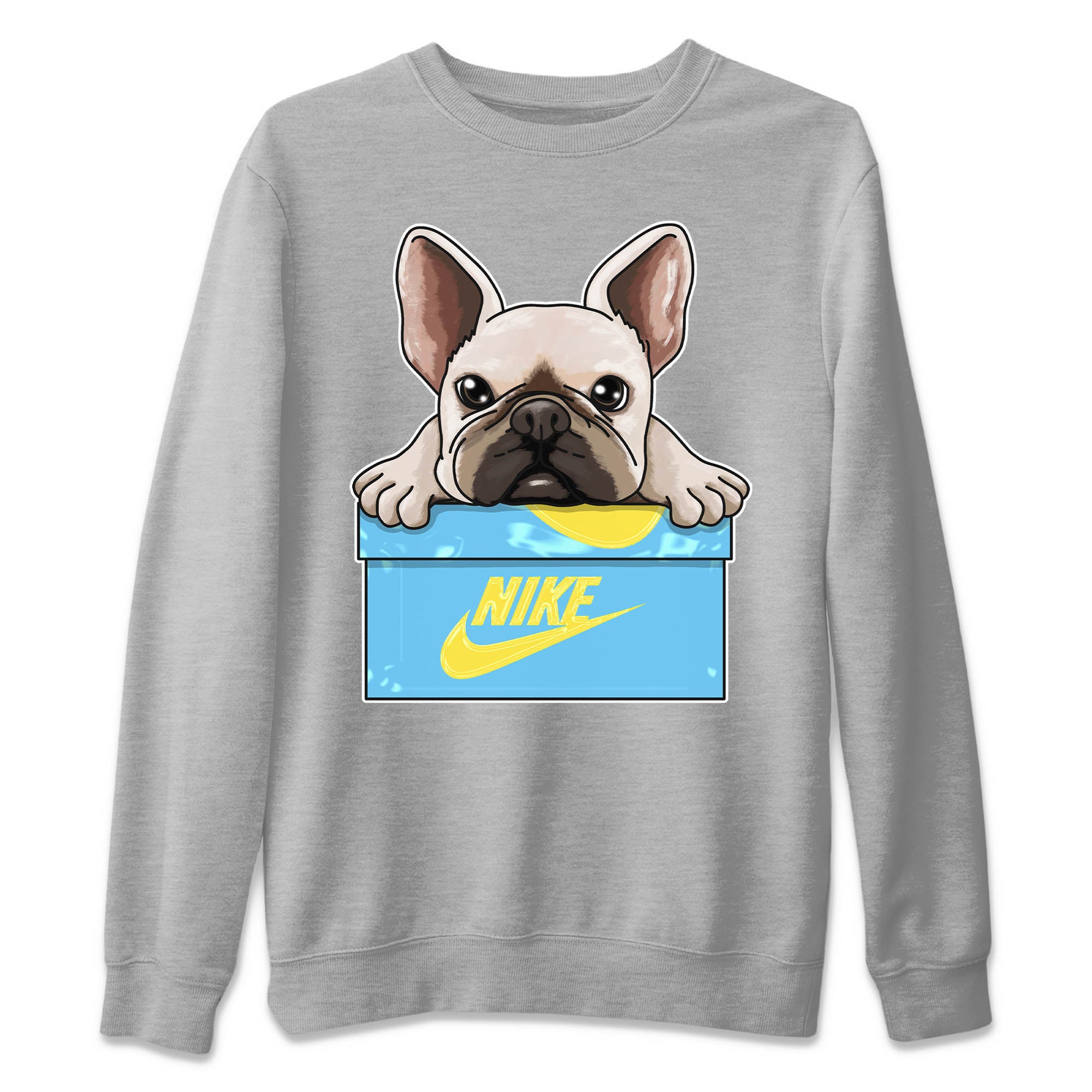 French Bulldog Unisex Sweater – Dunk Blue Chill, Sneakers Matching Sweater