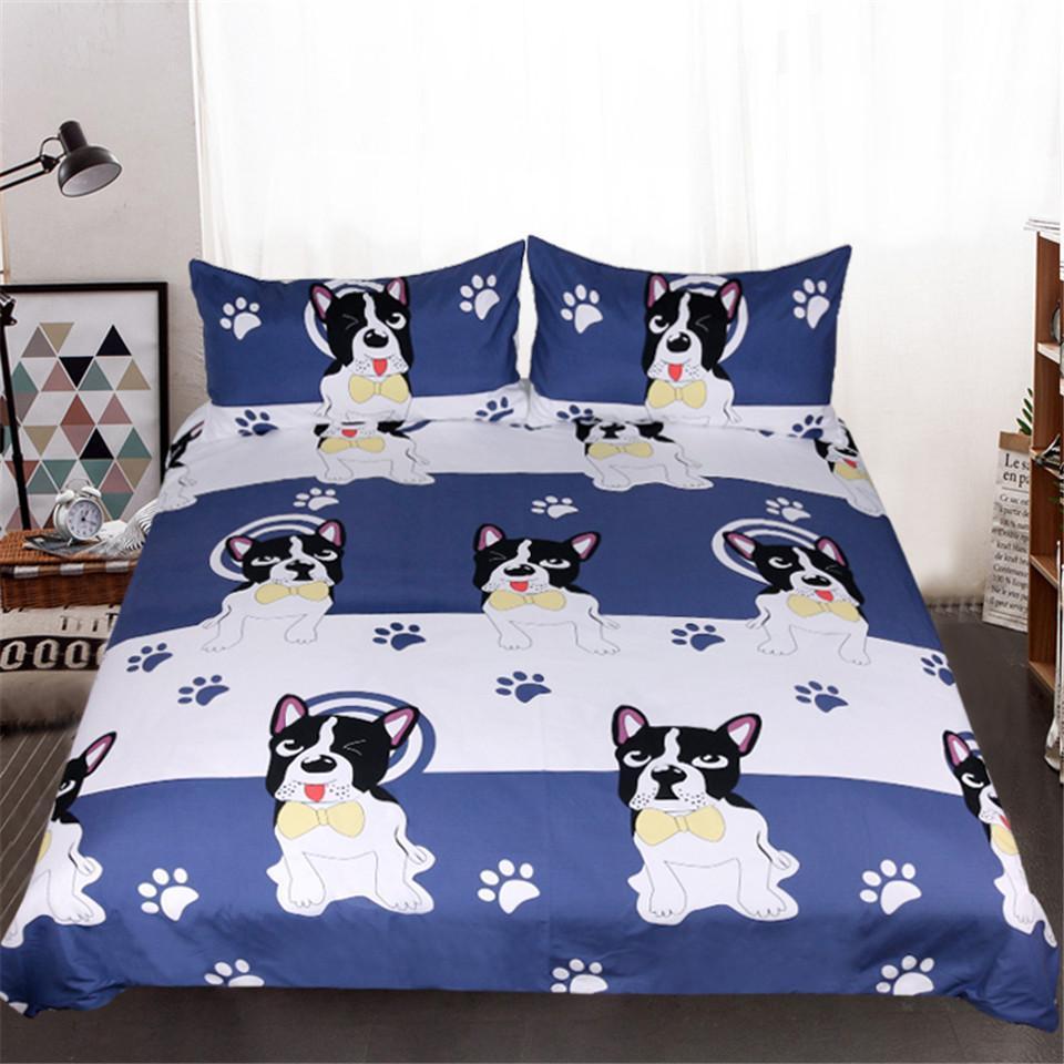 Frenchie Paws 3D Customized Duvet Cover Bedding Set