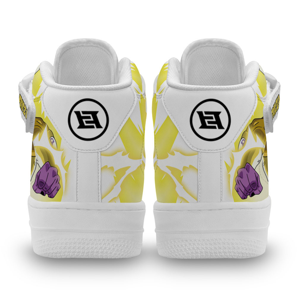 Frieza Gold Sneakers Air Mid Custom Dragon Ball Anime Shoes