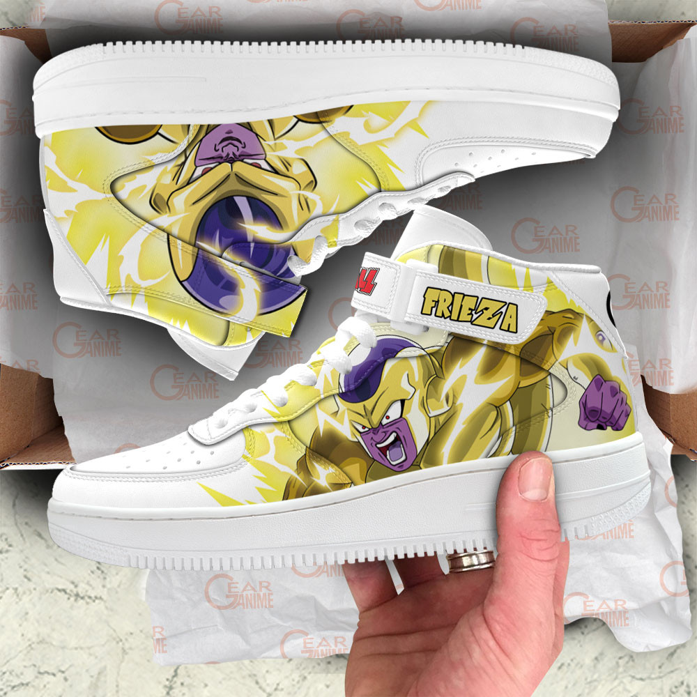 Frieza Gold Sneakers Air Mid Custom Dragon Ball Anime Shoes