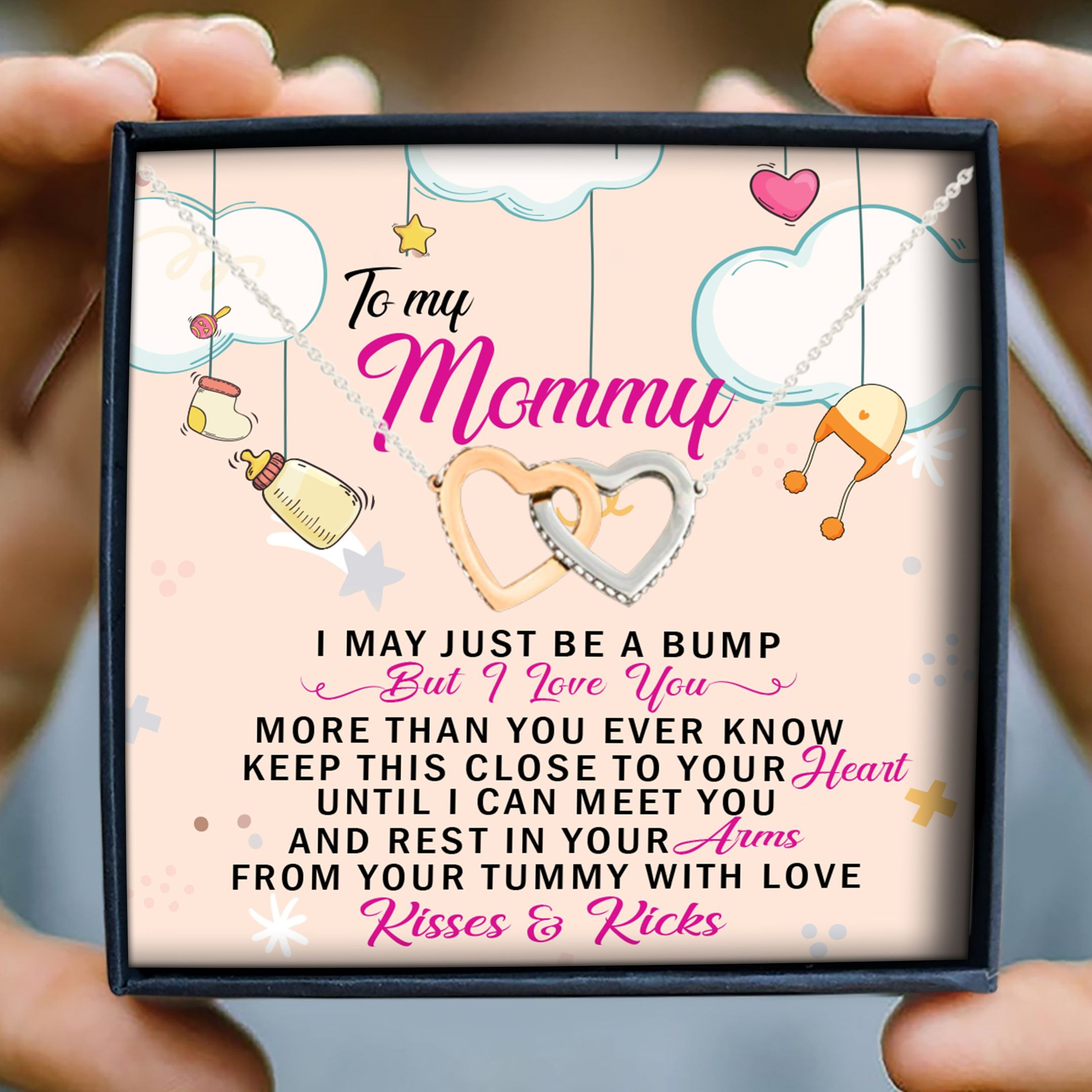From Your Tummy With Love Gifts For Mom-to-be Interlocking Hearts Necklace