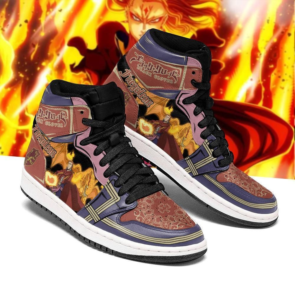 Fuegoleon Vermillion Black Clover Anime 1 High Top Air Jordan Sneaker, Air Jordan Hightop