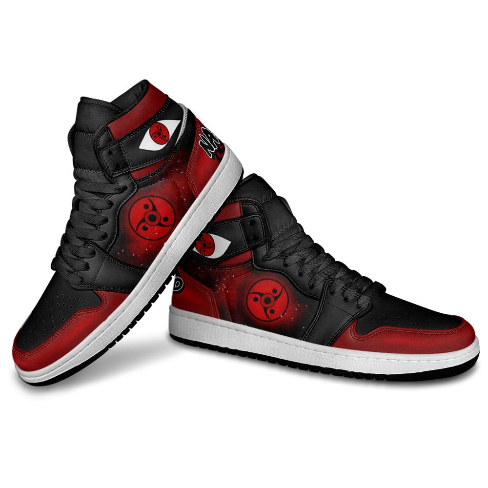Fugaku Uchiha Mangekyo Sharingan JD1s Sneakers Naruto Anime Dojutsu Shoes, Air Jordan Hightop