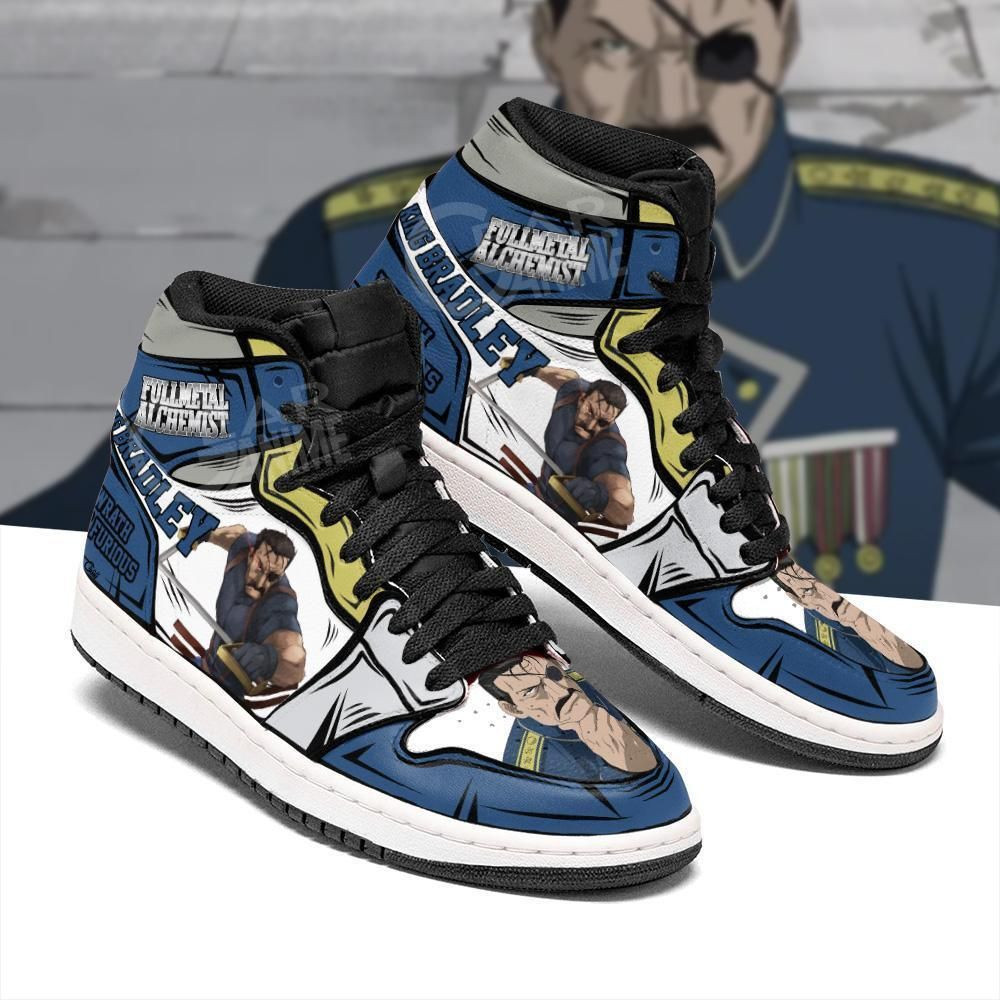Fuhrer King Bradley Fullmetal Alchemist Anime 1 High Top Air Jordan Sneaker, Air Jordan Hightop