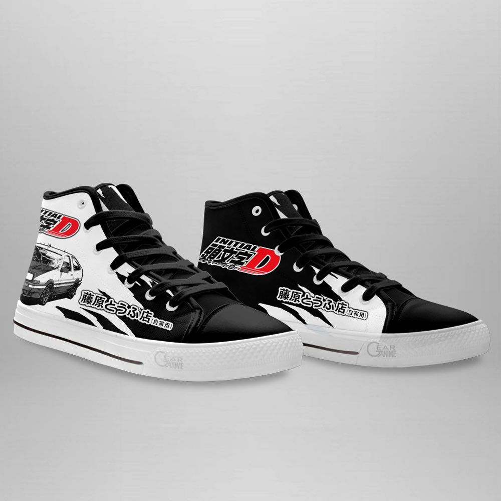 Fujiwara Tofu High Top Shoes Initial D Custom Anime Sneakers