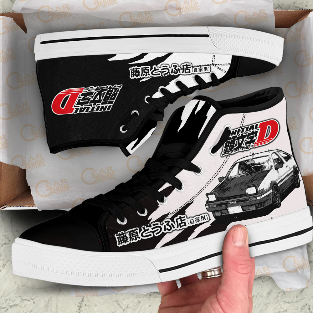 Fujiwara Tofu High Top Shoes Initial D Custom Anime Sneakers