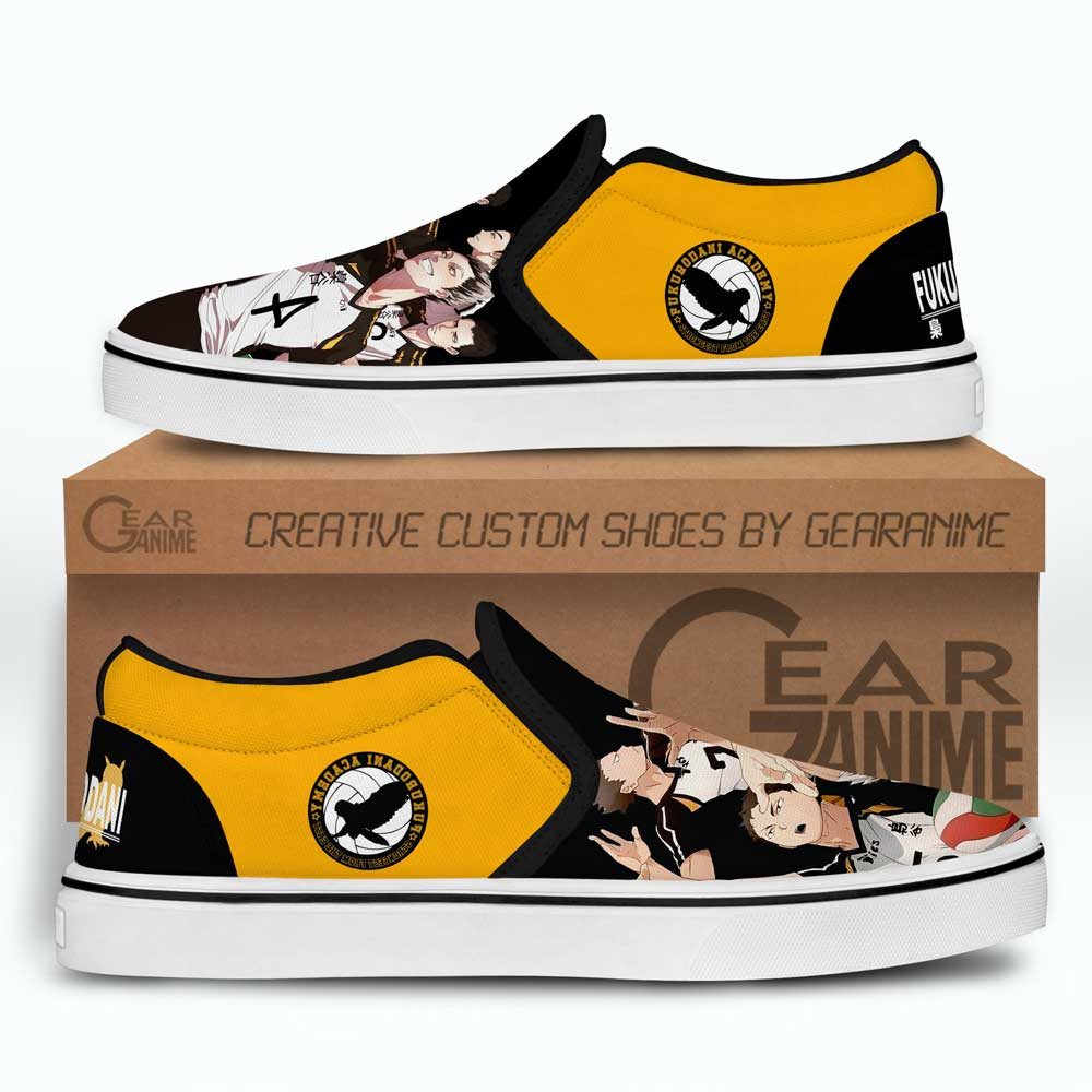 Fukurodani Slip-On Shoes Canvas Custom Anime Haikyuu Shoes