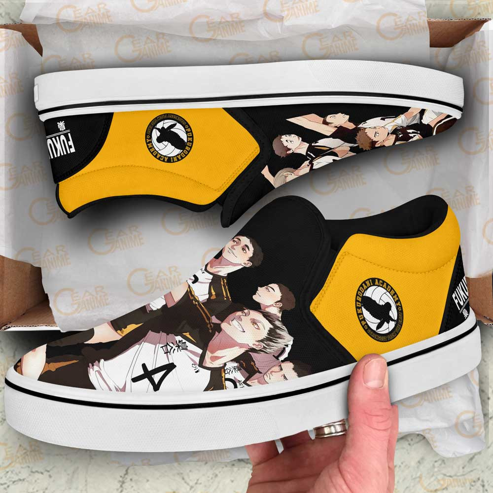 Fukurodani Slip-On Shoes Canvas Custom Anime Haikyuu Shoes