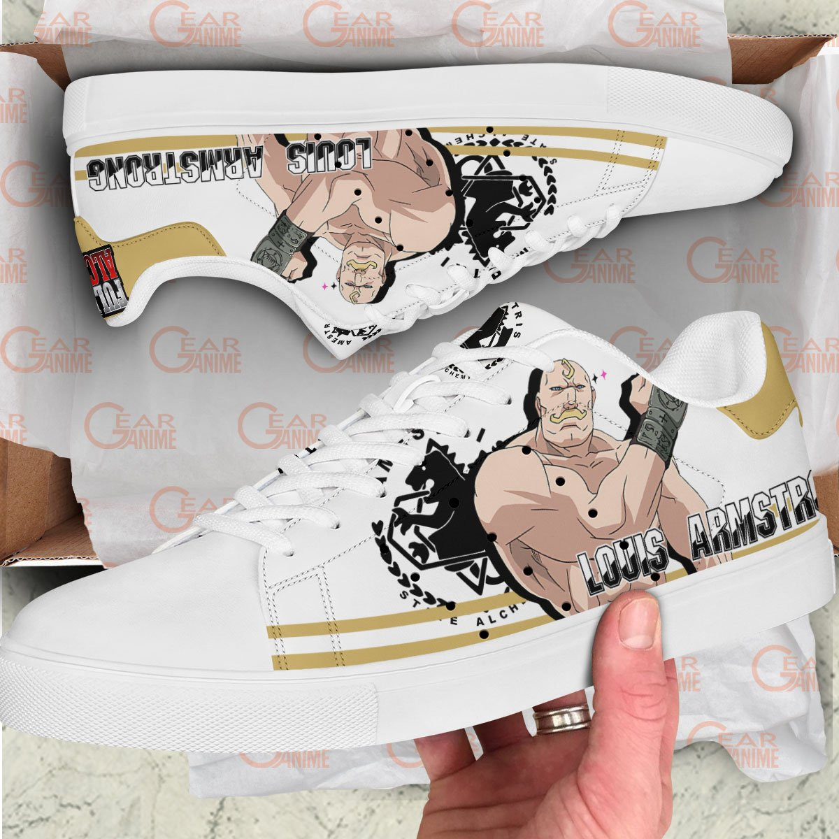 Fullmetal Alchemist Alex Louis Armstrong Skate Sneakers Custom Anime Shoes