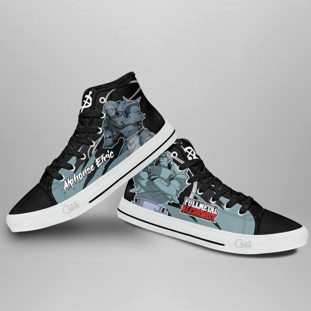 Fullmetal Alchemist Alphonse Elric High Top Shoes Custom Anime Sneakers