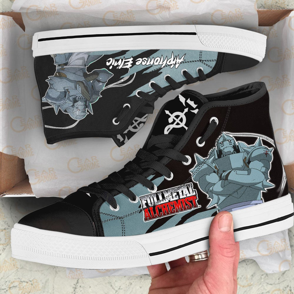 Fullmetal Alchemist Alphonse Elric High Top Shoes Custom Anime Sneakers
