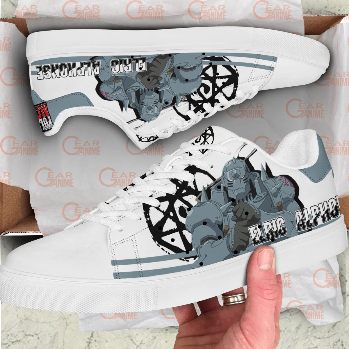Fullmetal Alchemist Alphonse Elric Skate Sneakers Custom Anime Shoes