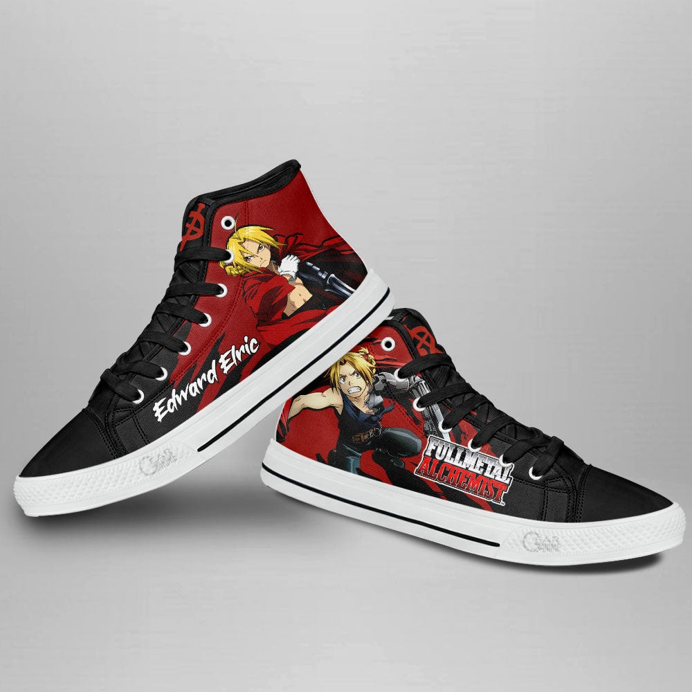 Fullmetal Alchemist Edward Elric High Top Shoes Custom Anime Sneakers