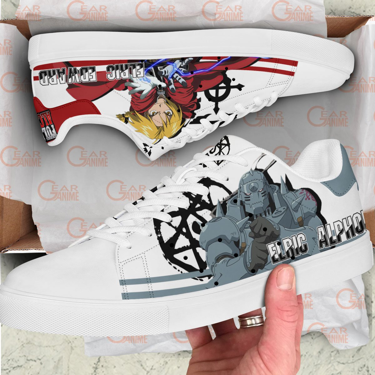 Fullmetal Alchemist Elric Brothers Skate Sneakers Custom Anime Shoes