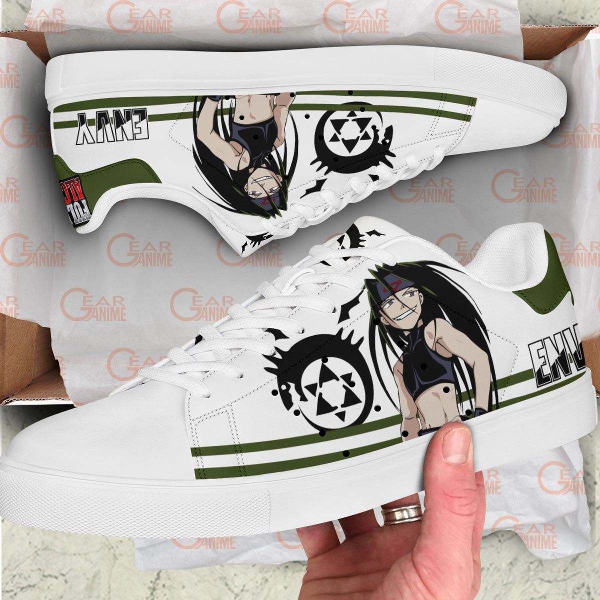 Fullmetal Alchemist Envy Skate Sneakers Custom Anime Shoes