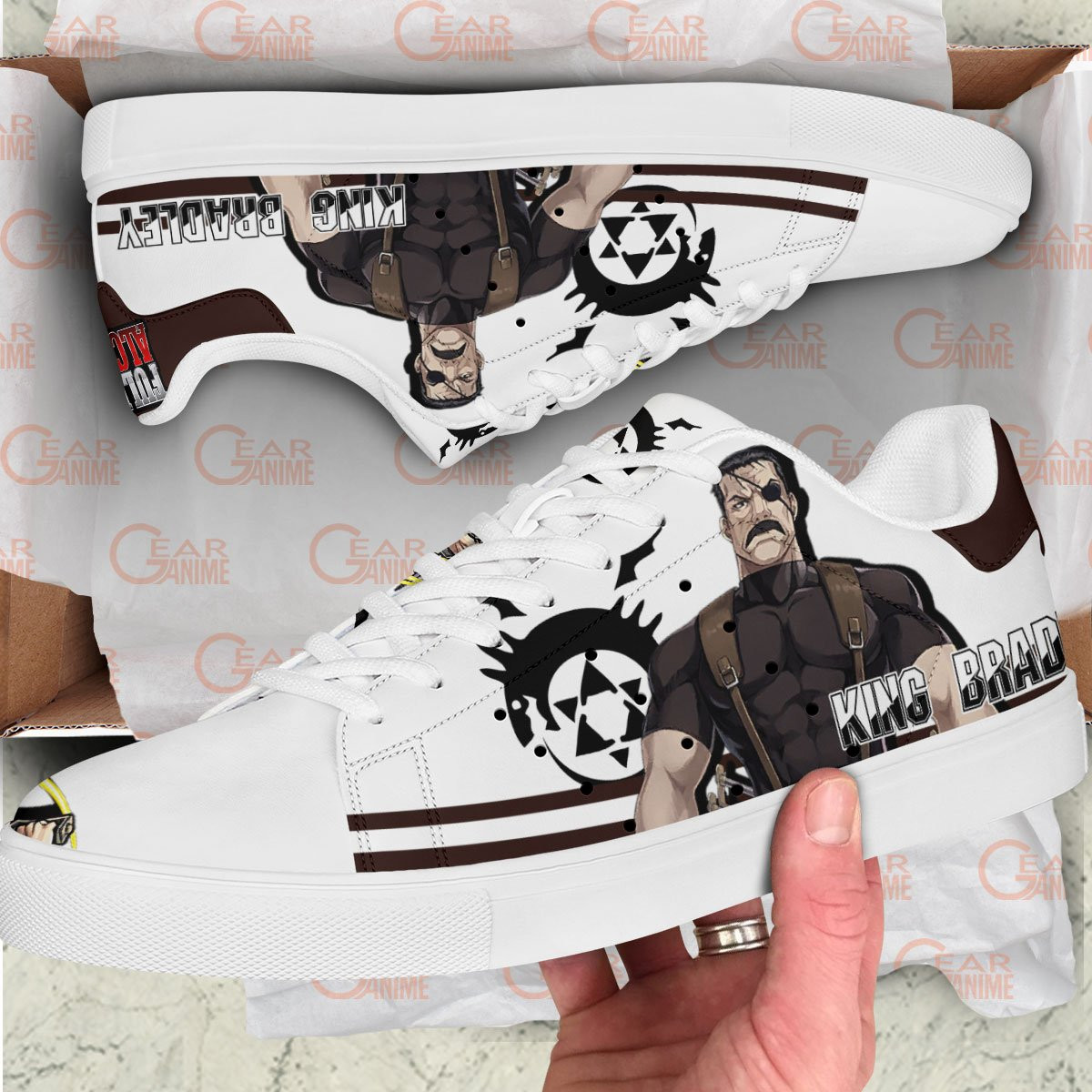 Fullmetal Alchemist King Bradley Skate Sneakers Custom Anime Shoes