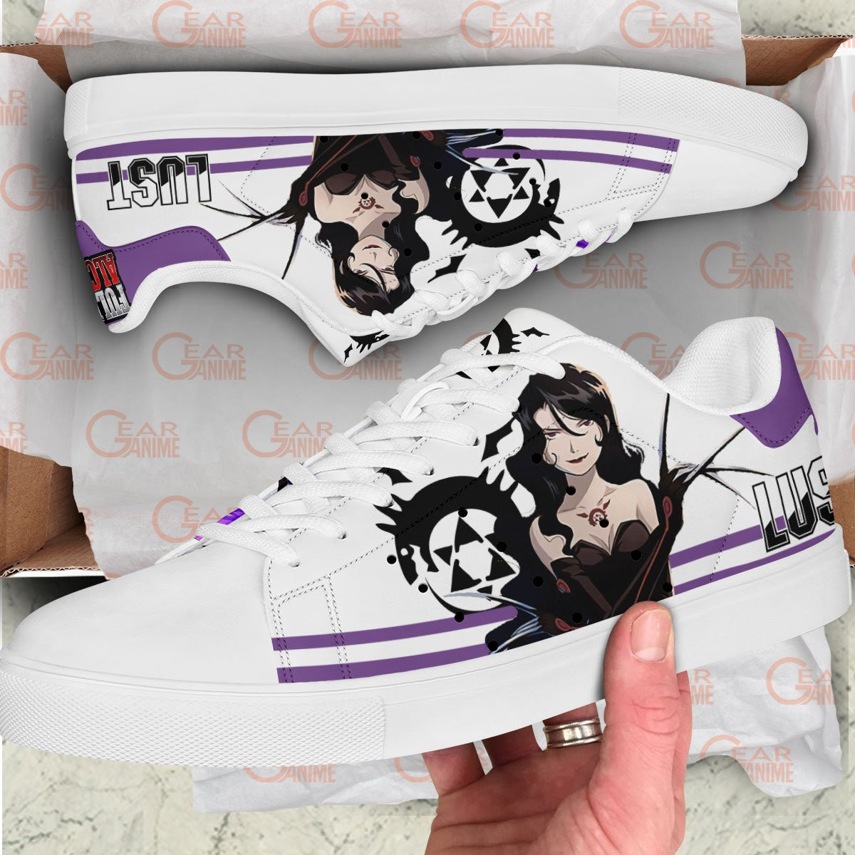 Fullmetal Alchemist Lust Skate Sneakers Custom Anime Shoes