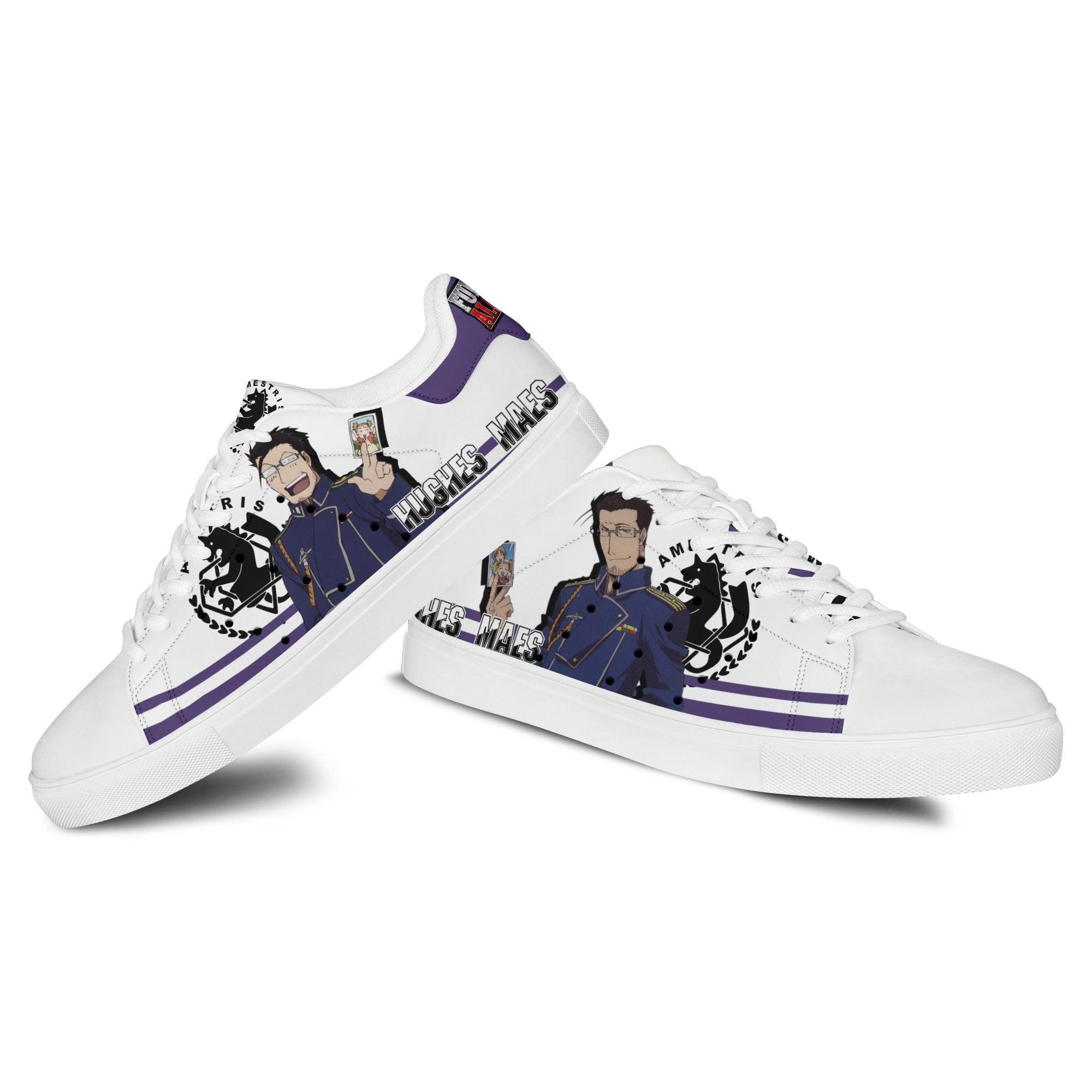 Fullmetal Alchemist Maes Hughes Skate Sneakers Custom Anime Shoes
