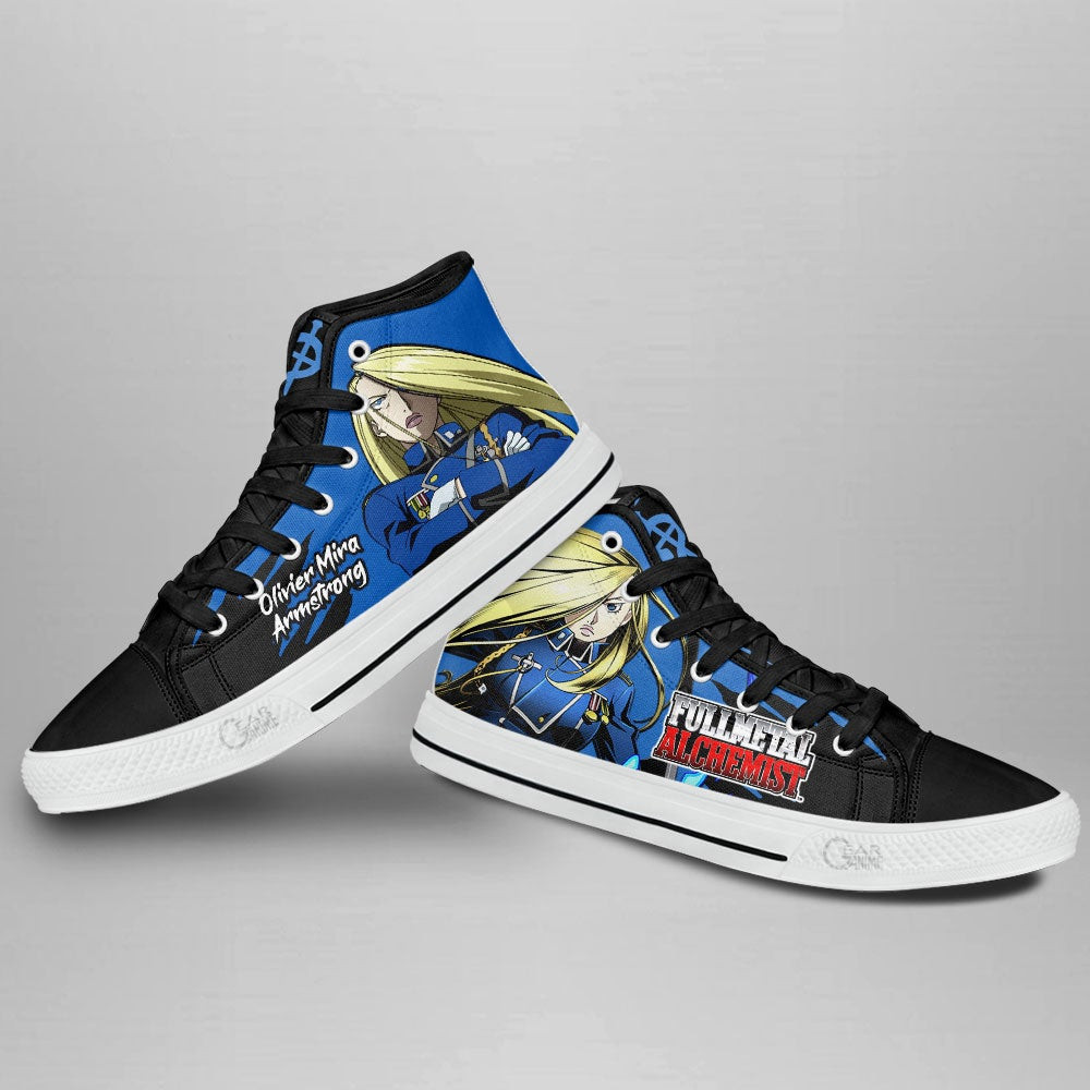 Fullmetal Alchemist Olivier Mira Armstrong High Top Shoes Custom Anime Sneakers