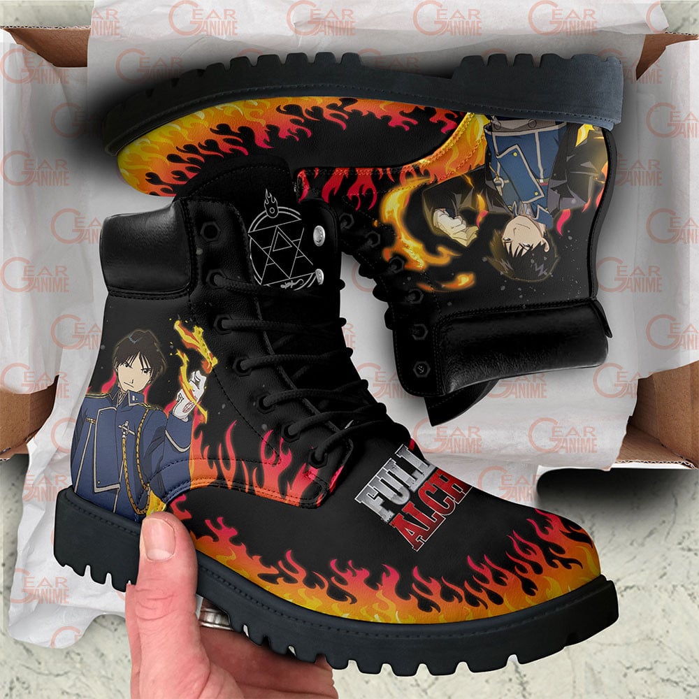 Fullmetal Alchemist Roy Mustang Boots Custom Anime Shoes