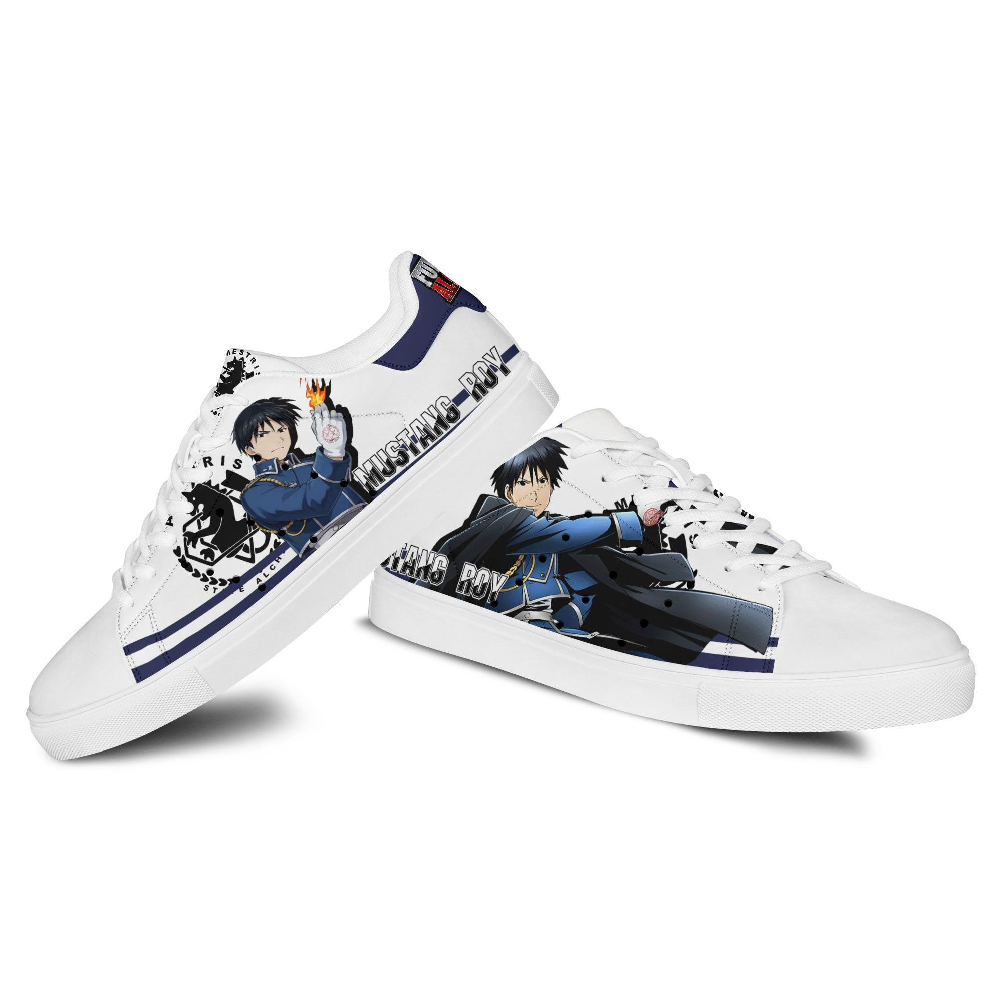 Fullmetal Alchemist Roy Mustang Skate Sneakers Custom Anime Shoes