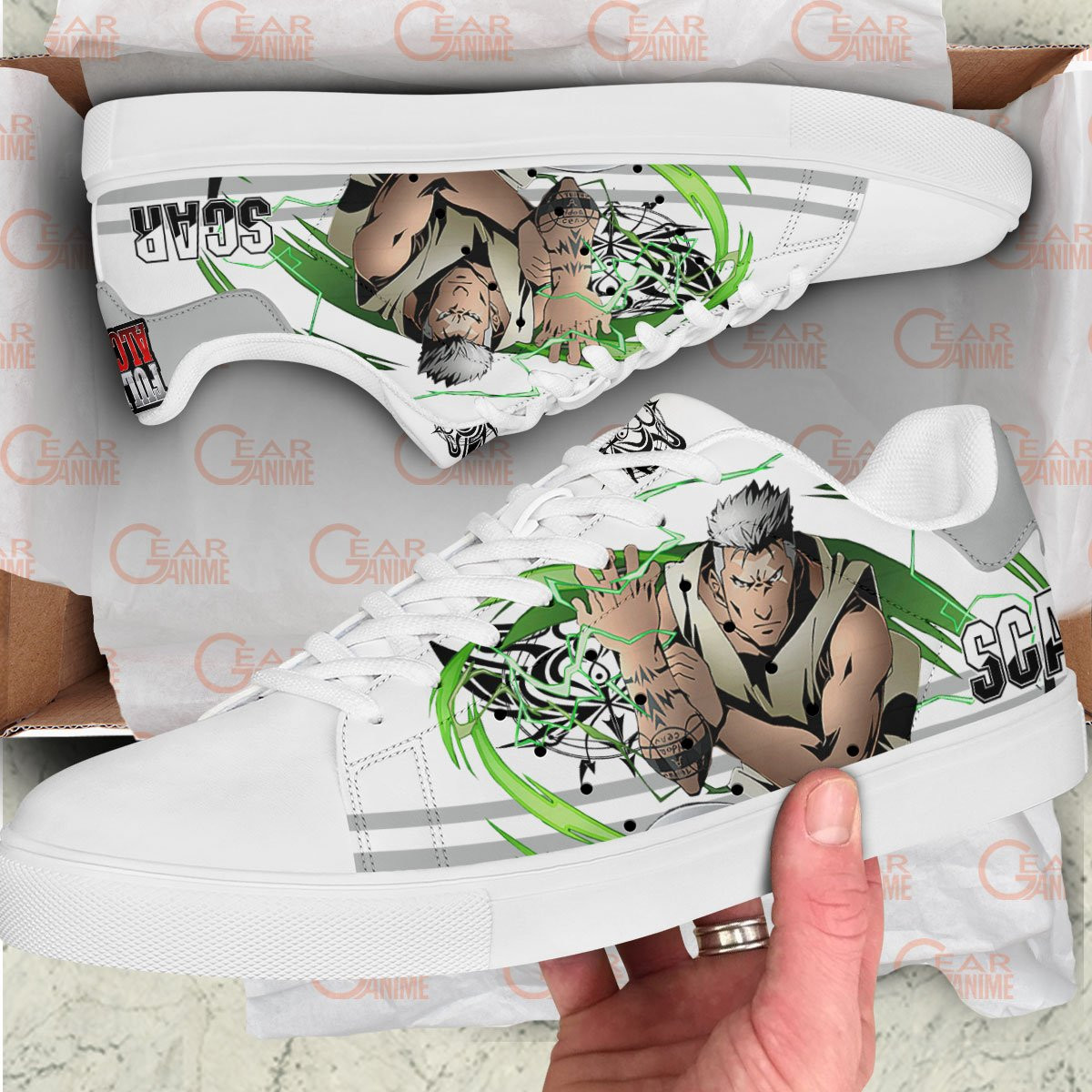 Fullmetal Alchemist Scar Skate Sneakers Custom Anime Shoes