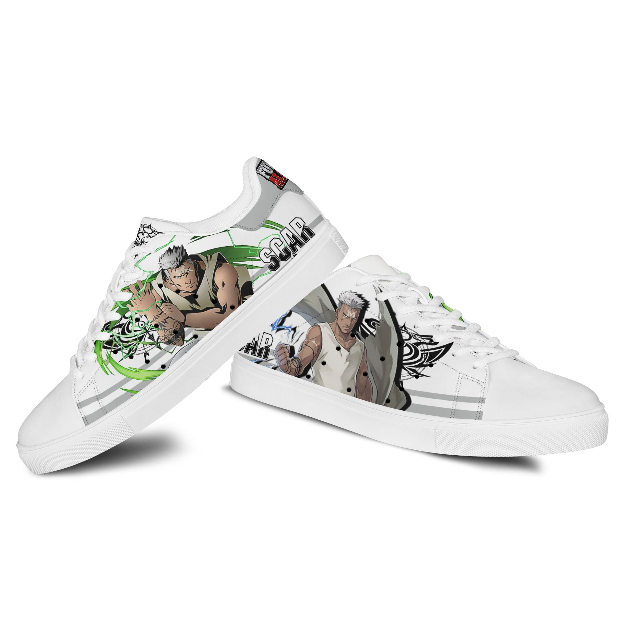 Fullmetal Alchemist Scar Skate Sneakers Custom Anime Shoes